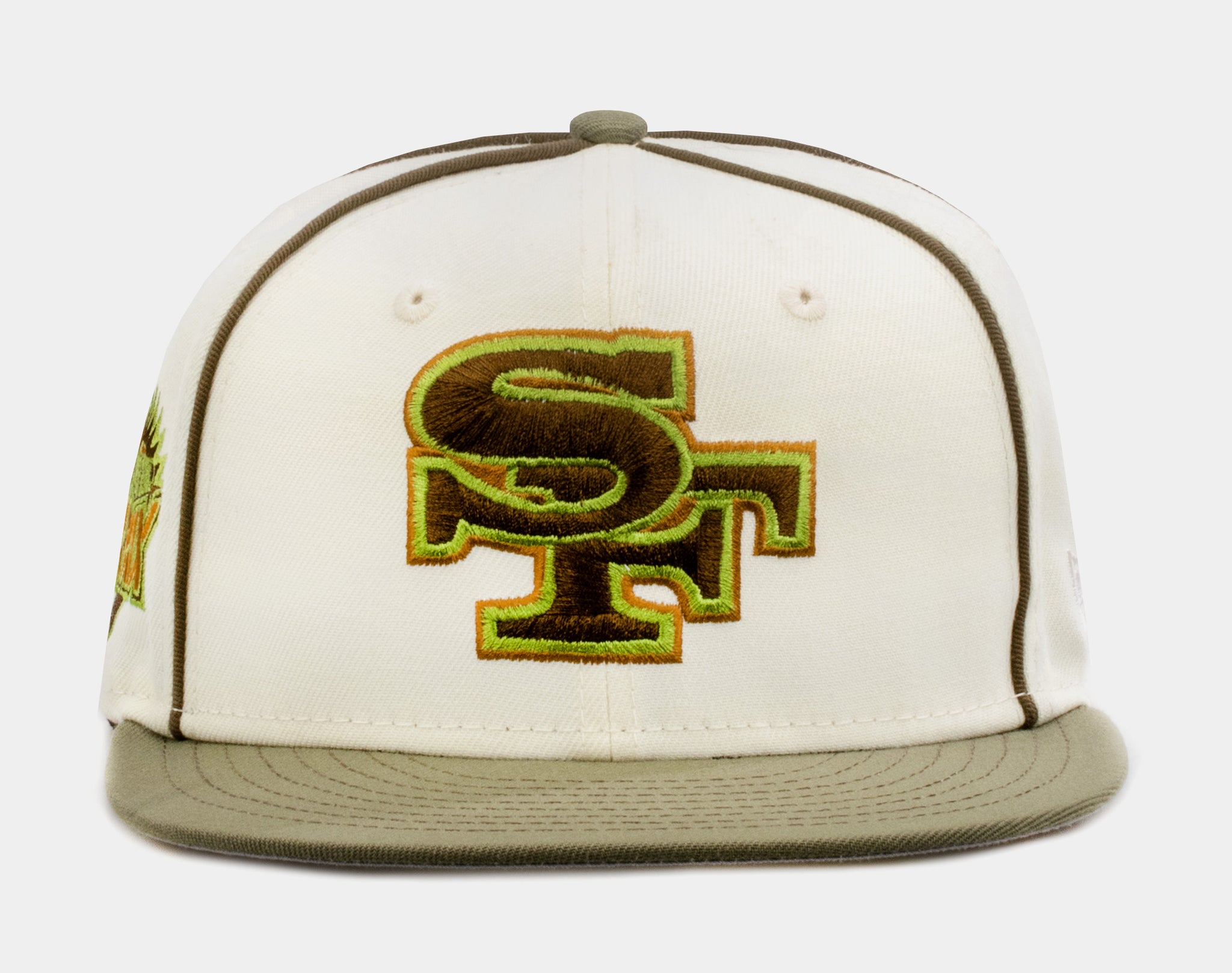 New Era Shoe Palace Exclusive Green Chrome San Francisco 49ers 59FIFTY Mens Fitted Hat (Green/Beige)