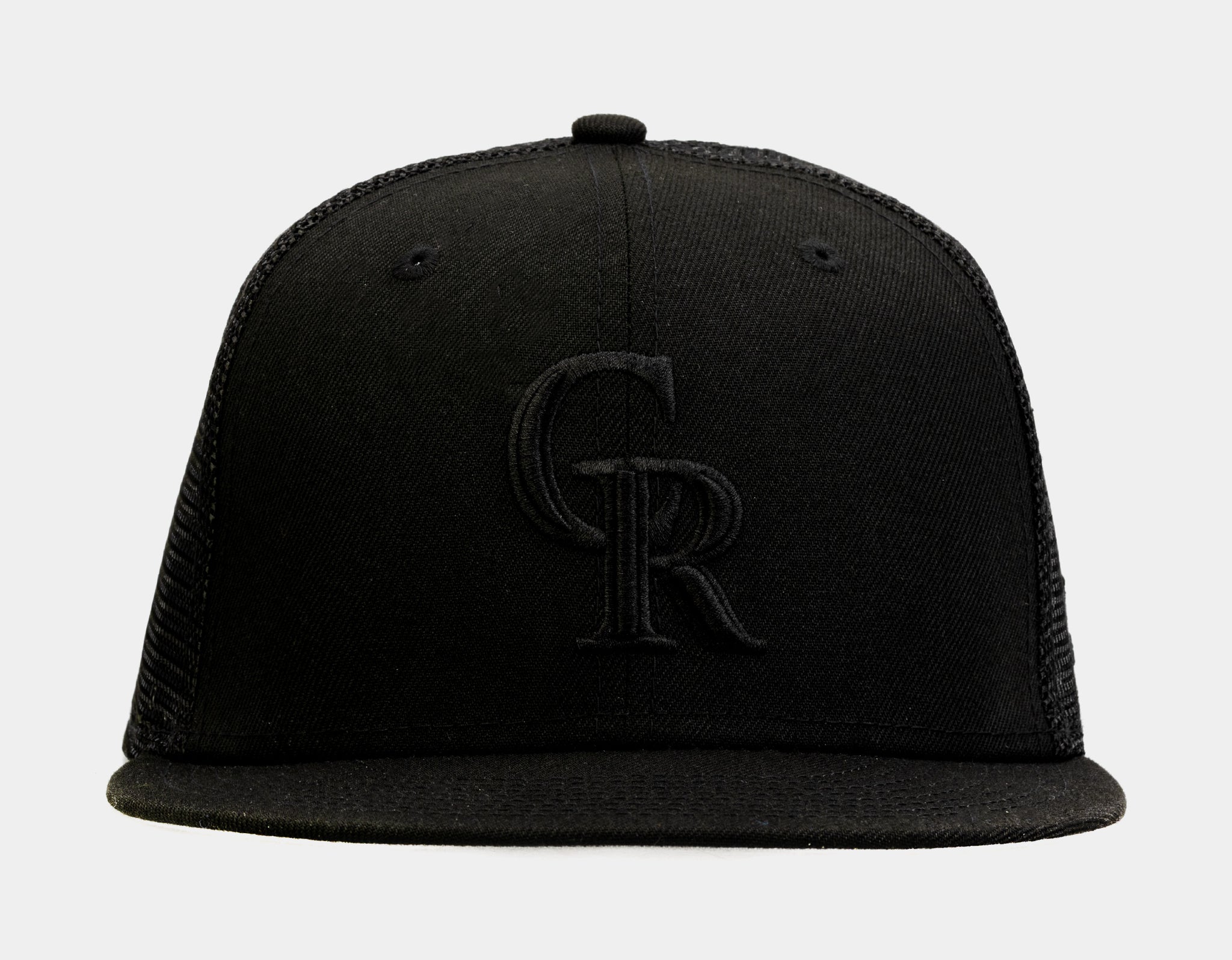 New Era Colorado Rockies Blackout 9Fifty Trucker Mens Hat Black