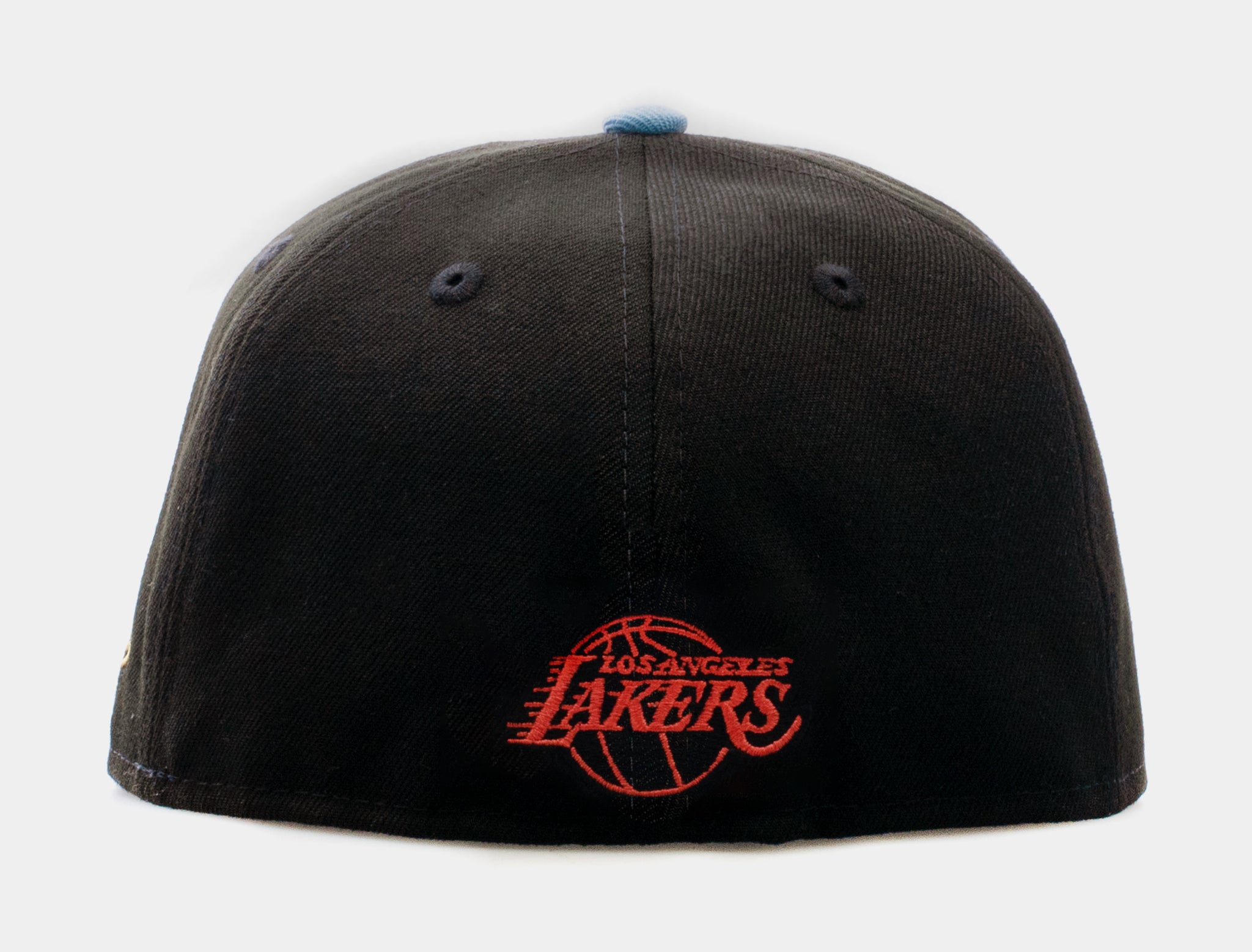 Los Angeles Lakers New Era Black On Black Logo 59FIFTY Fitted Hat