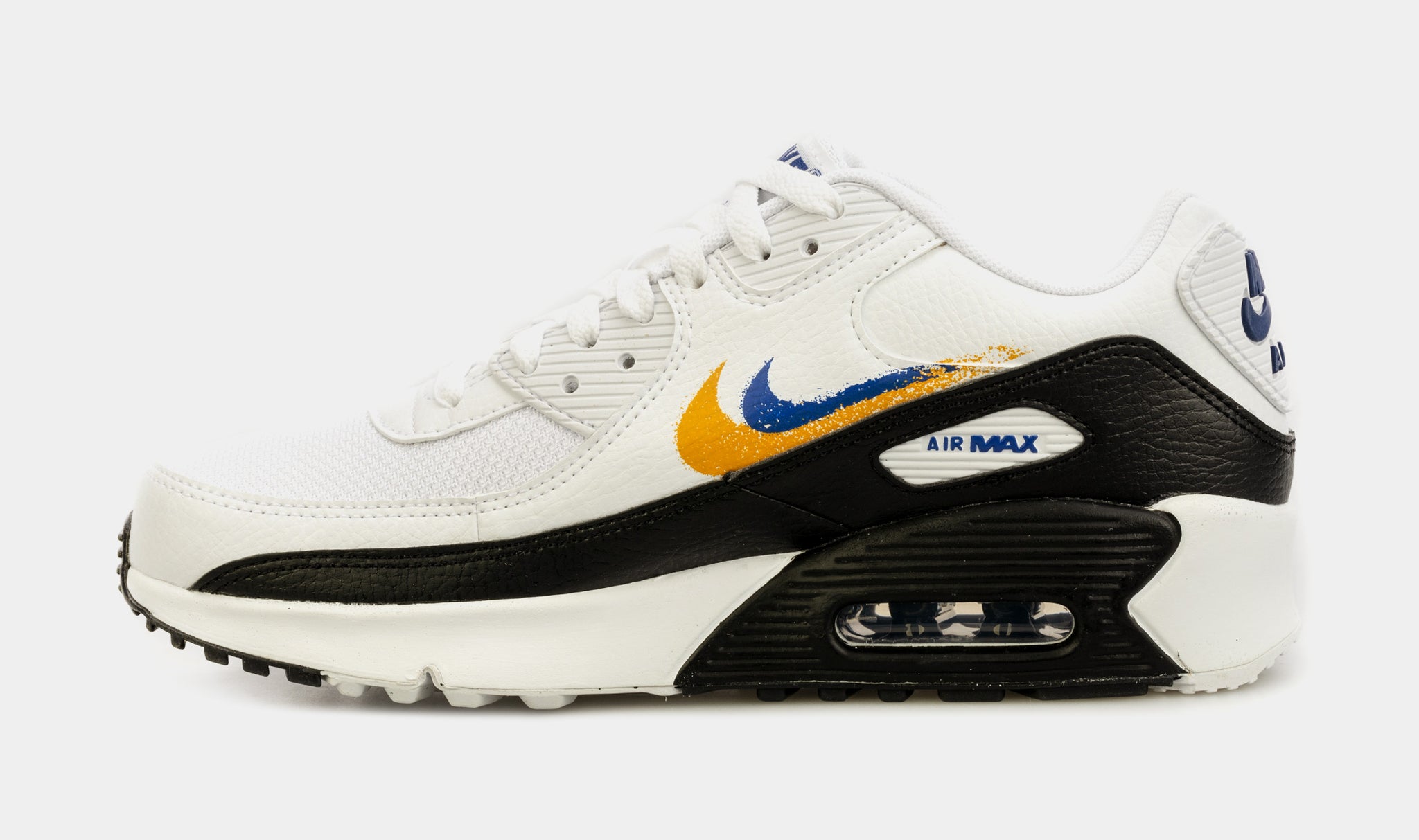 Nike Air Max 90 Double Swoosh Grade School Lifestyle Shoes White Black ...