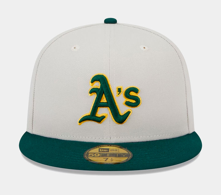 New Era Oakland Athletics City Icon 59FIFTY Mens Hat Beige Brown