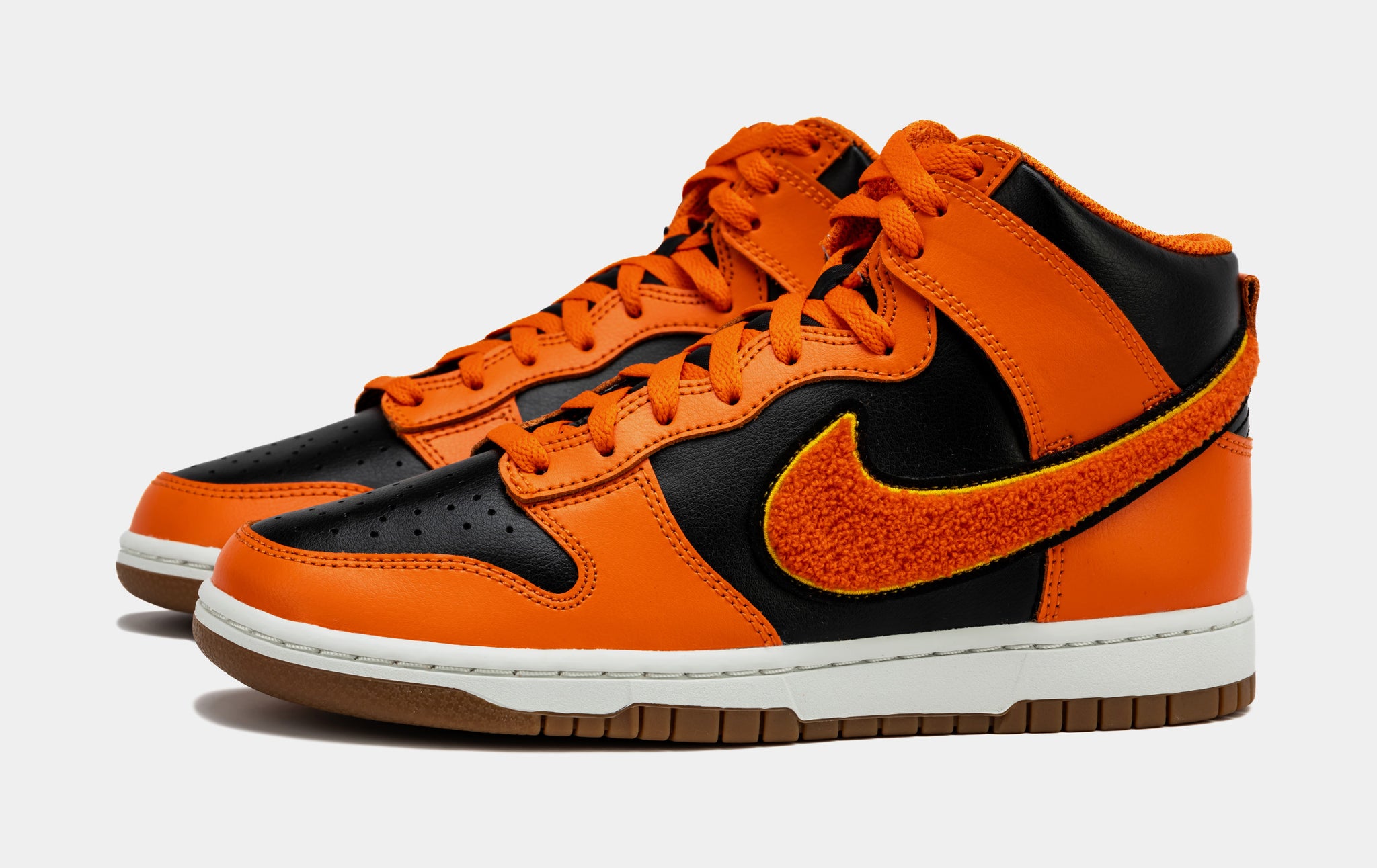 Nike Dunk High Chenille Swoosh Safety Orange Mens Basketball Shoes