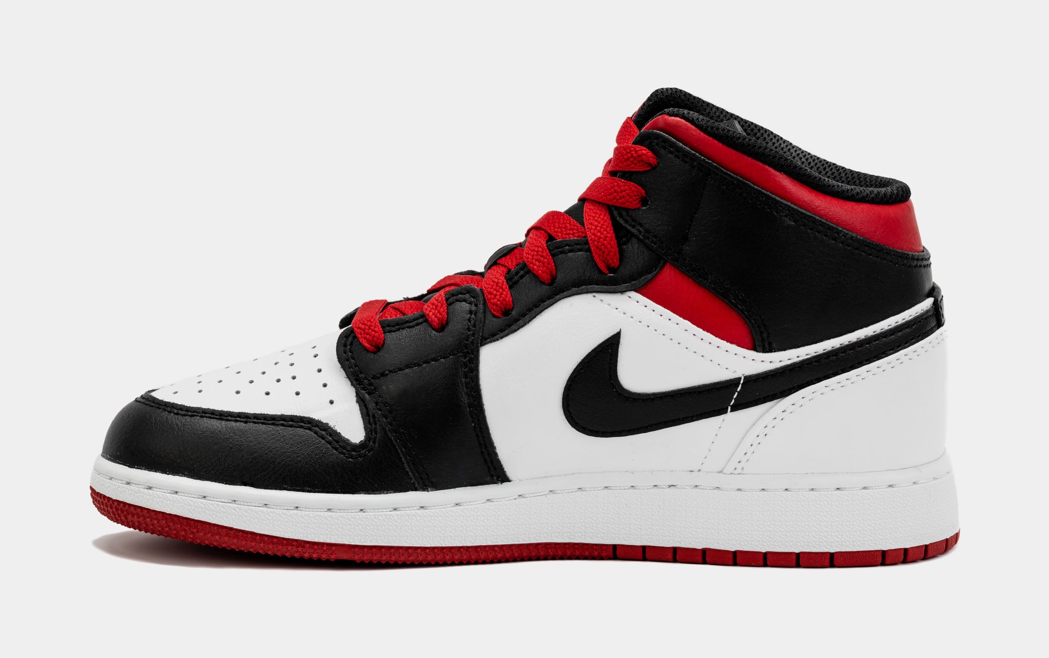 Air Jordan 1 Retro Mid Gym Red Grade School Lifestyle Shoes (Black/Red)  Free Shipping