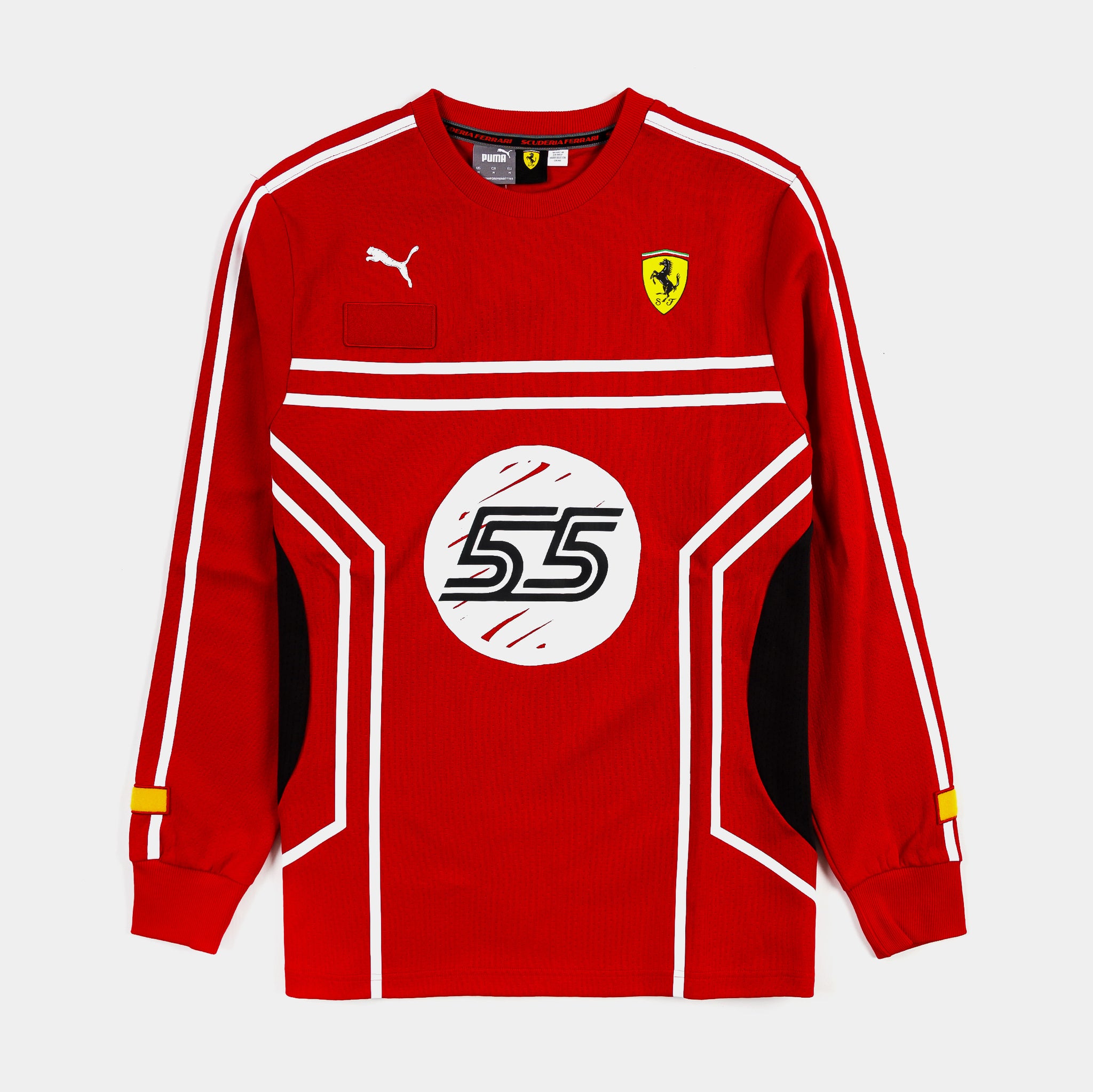 PUMA Scuderia Ferrari x Joshua Vides Mesh Mens Long Sleeve Shirt Red Black  623042 02 – Shoe Palace