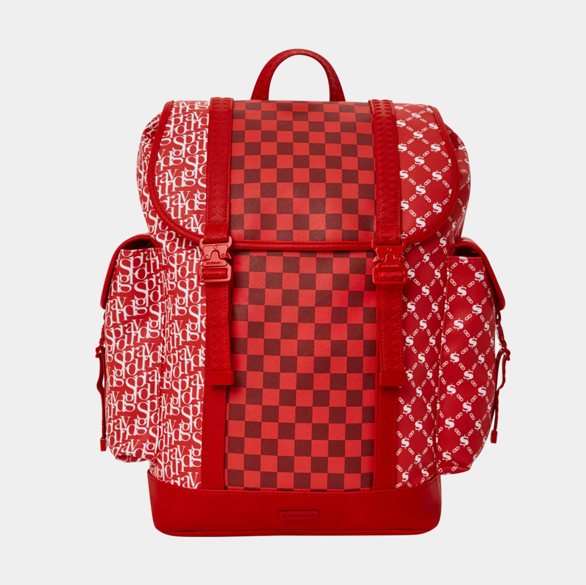 Sprayground Tri Split Monte Carlo Mens Backpack (Red)