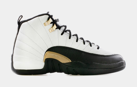 Jordan 12 black gold and white Clearance