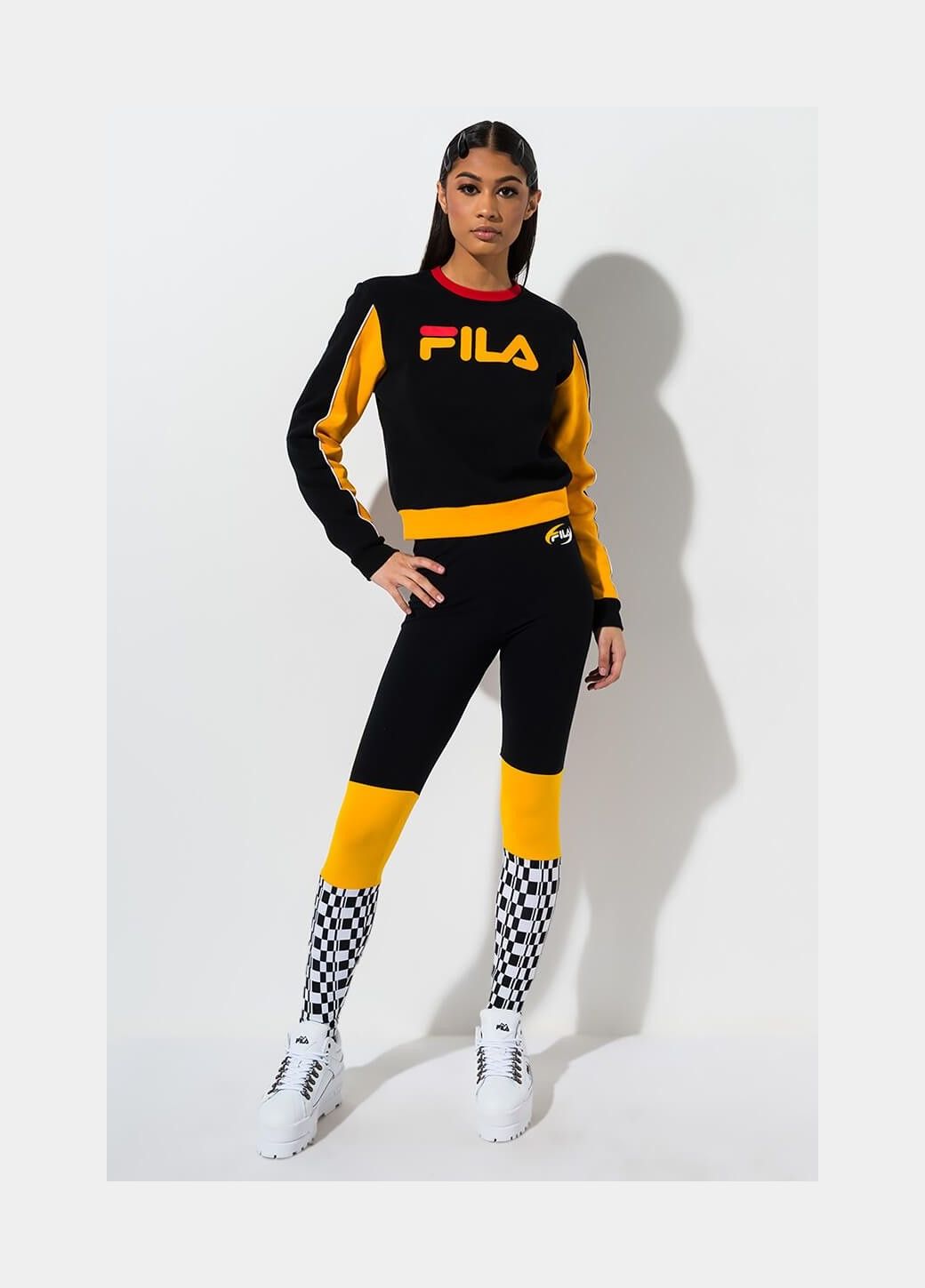 FILA Fila Fiorella High Waist Womens Leggings Black Gold LW912134