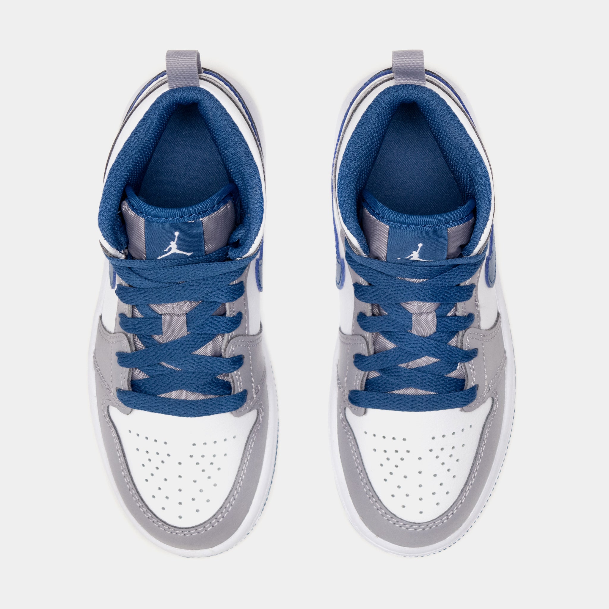 Jordan Air Jordan 1 Mid Preschool Lifestyle Shoes Blue Grey DQ8424-014 ...