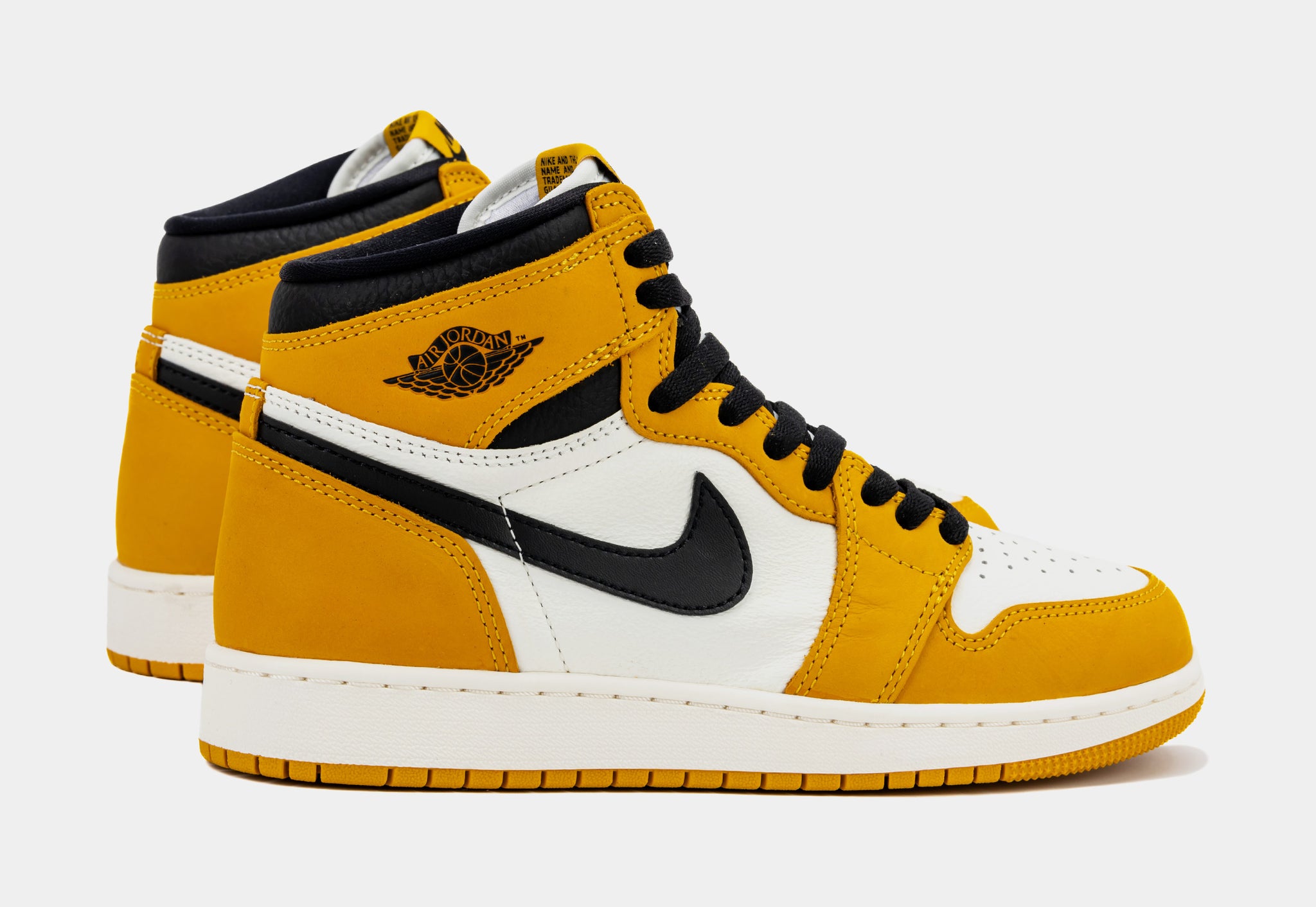 Air jordan 1 yellow and black grade school Clearance