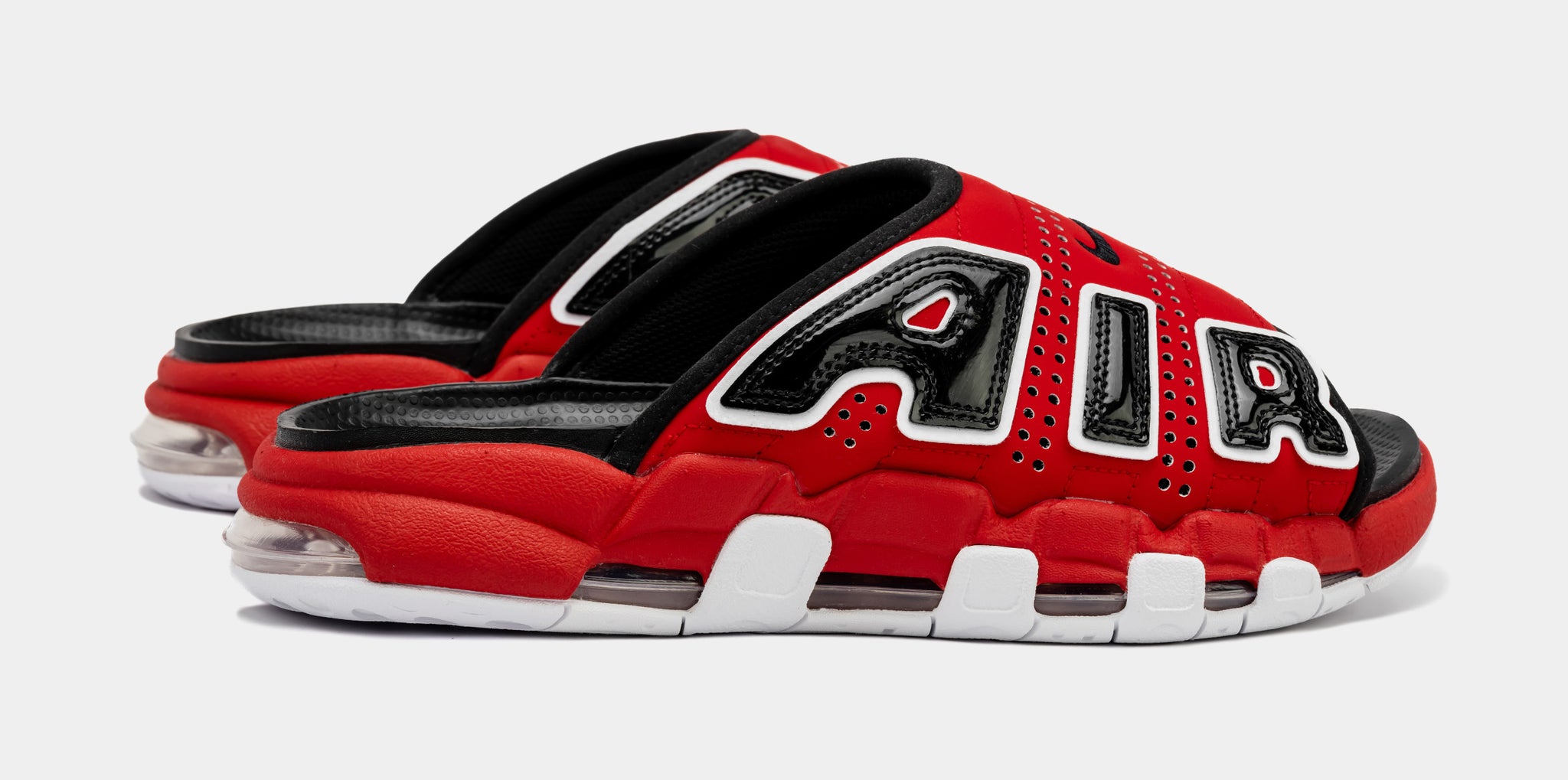 Nike Air More Uptempo Slides Mens Sandals Red Black FJ6035-600 – Shoe ...