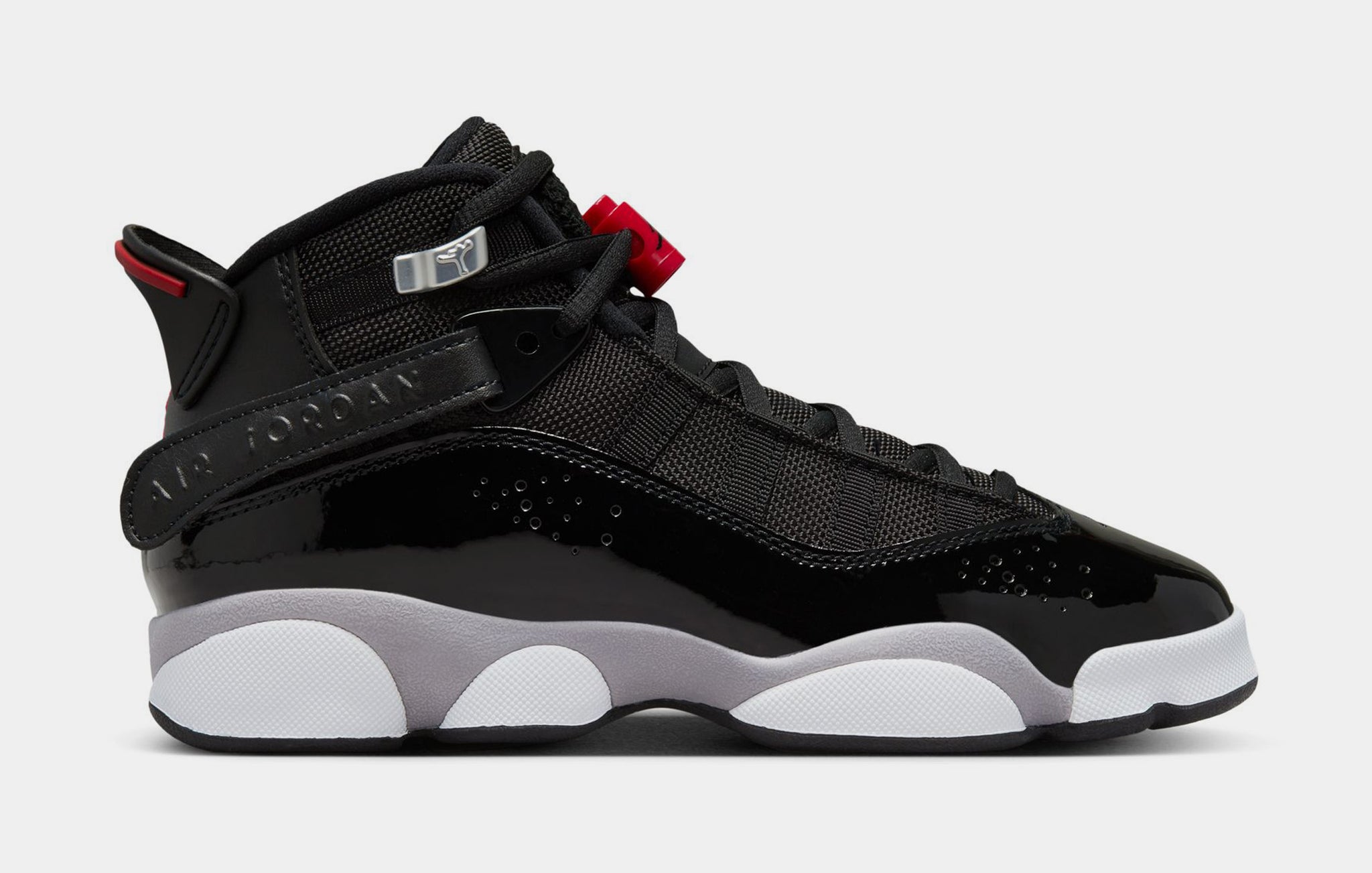 Jordan Rings Grade School Basketball Shoes Black White Metallic