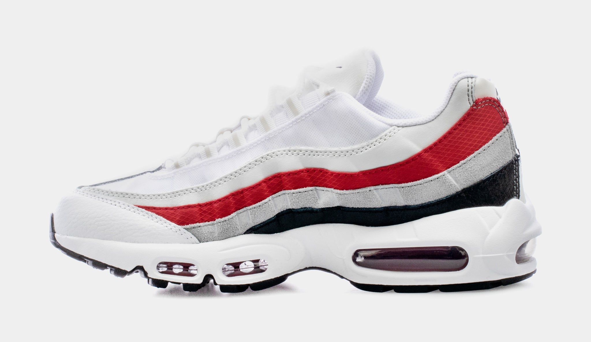 Air Max 95 Essential Mens Running Shoes (White/Red)