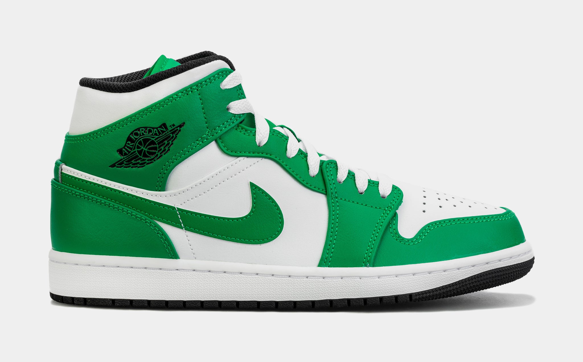 Air Jordan 1 Retro Mid Lucky Green Mens Lifestyle Shoes (White/Green)