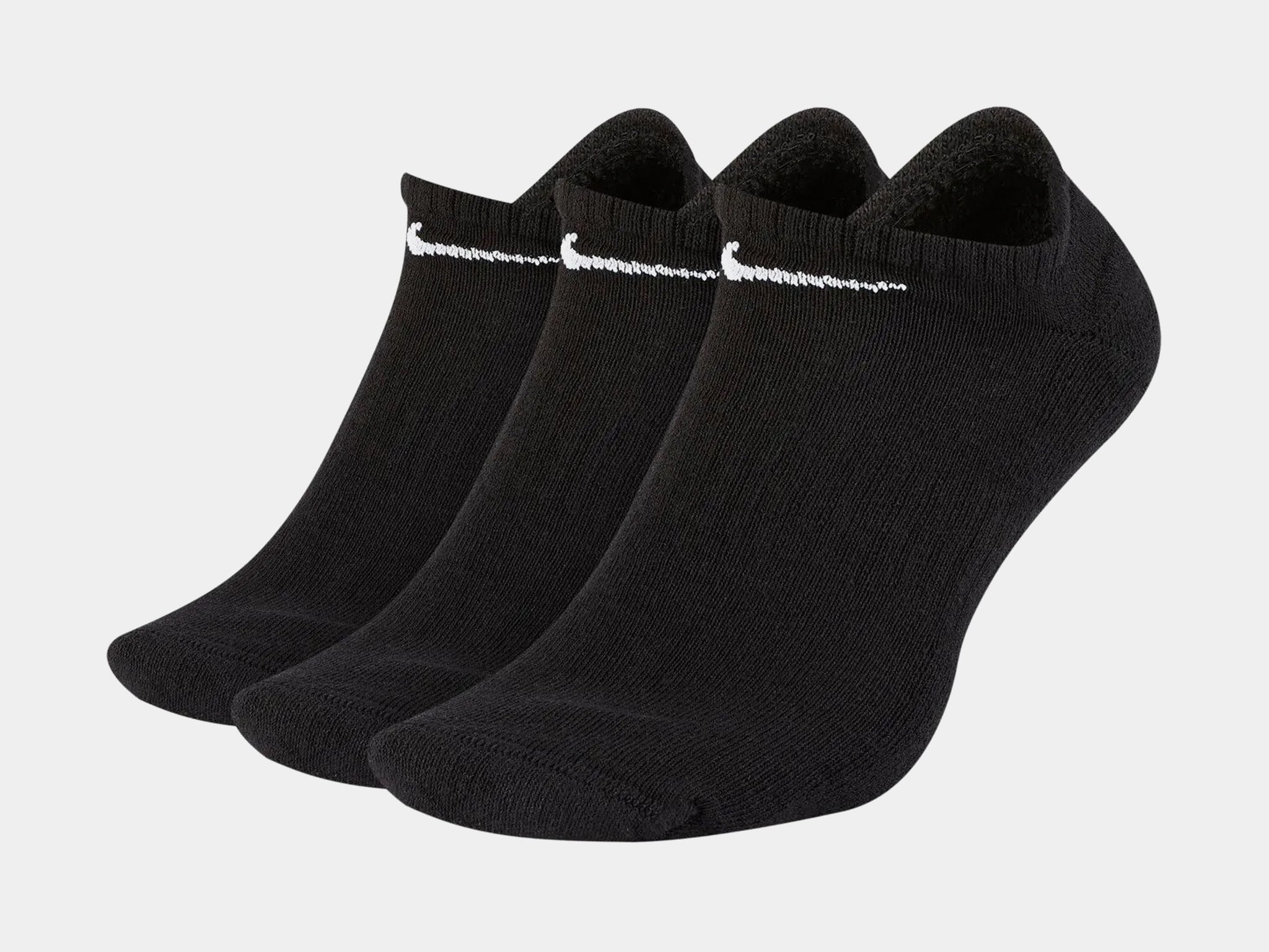 Black Nike Everyday Cushion No-Show Socks- 3 Pack