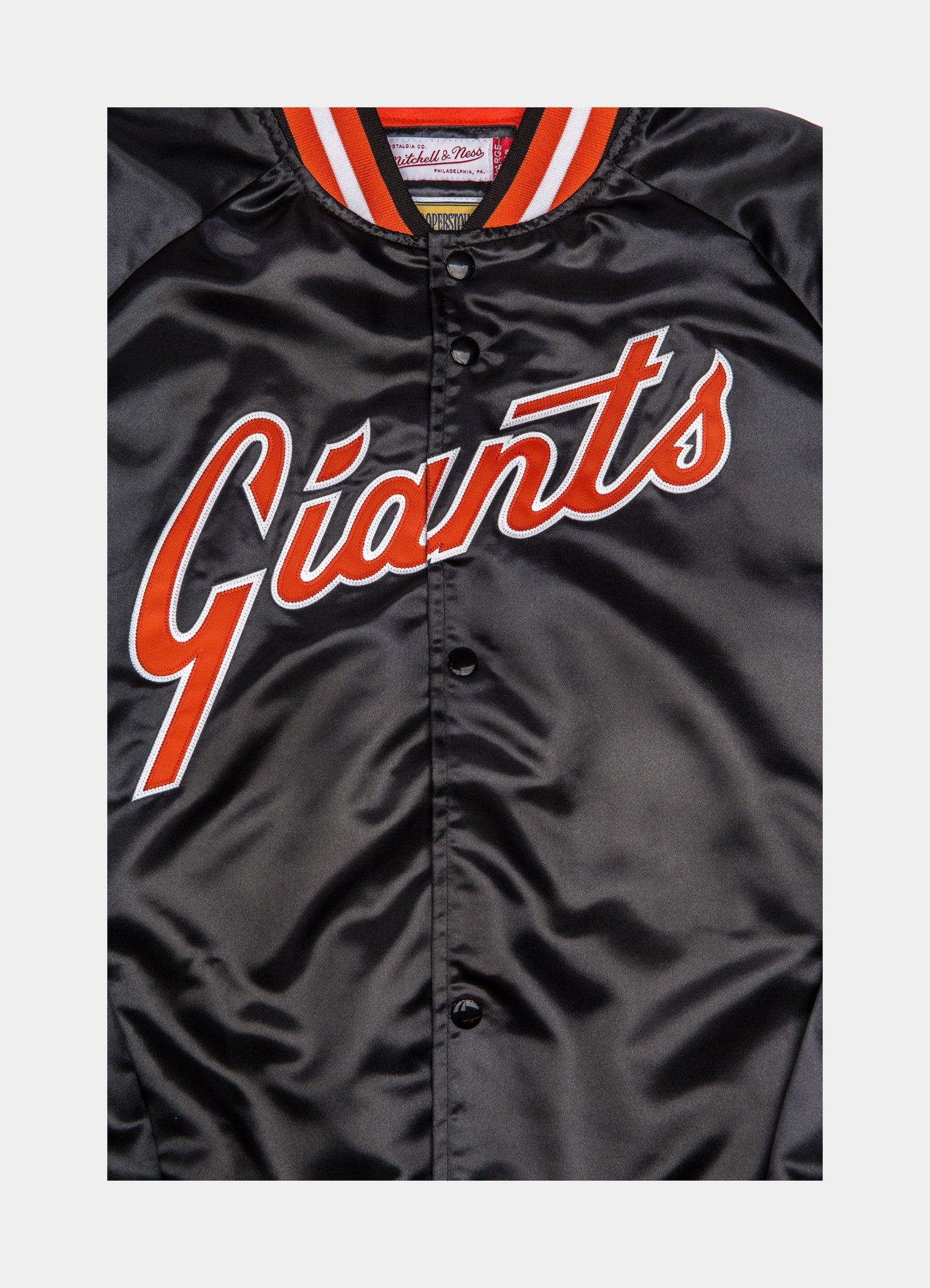 Lightweight Satin San Francisco Giant MLB Mens Jacket (Black/Orange)