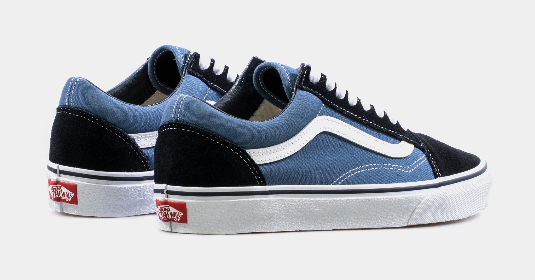 Blue and black low top vans Clearance