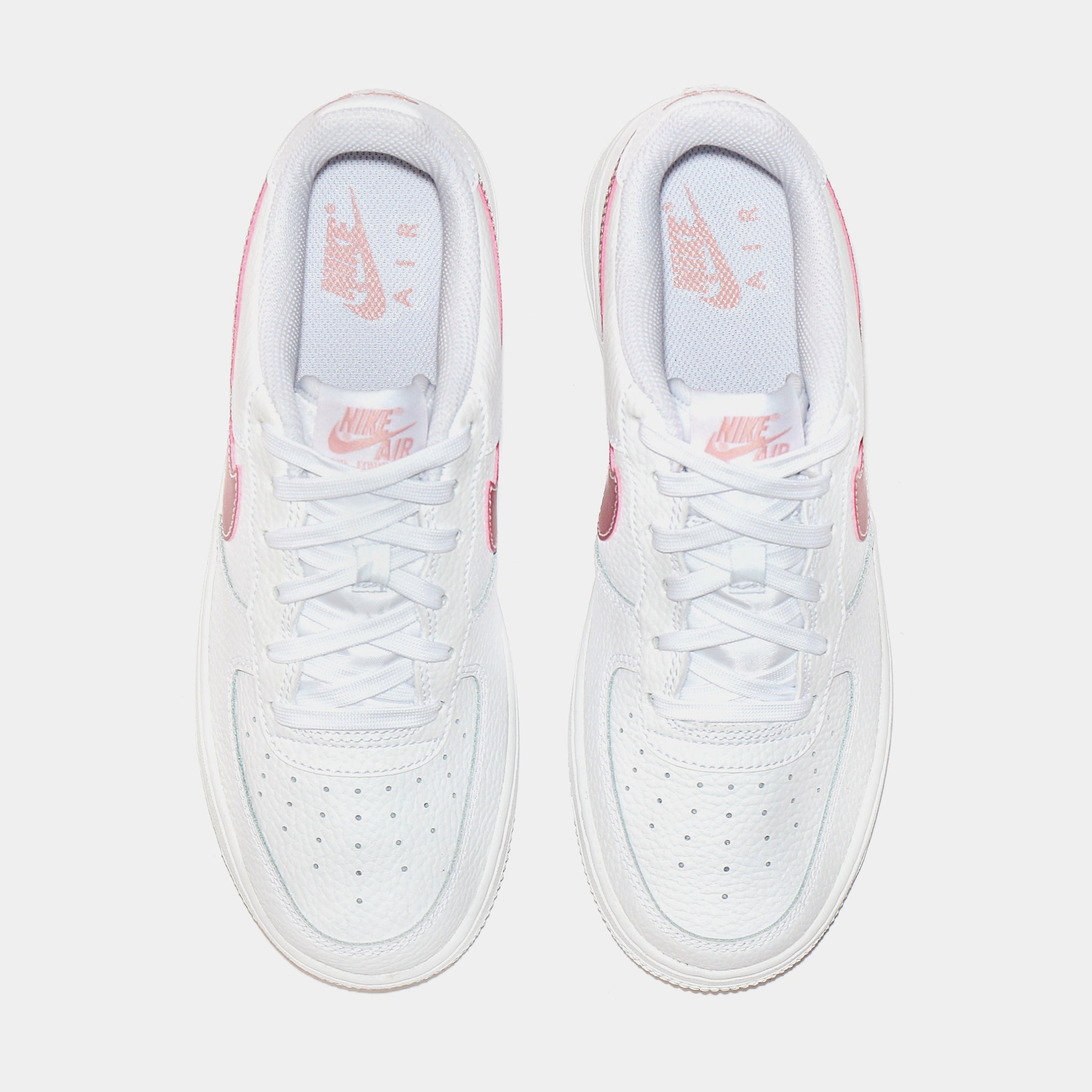 Nike Air Force 1 White Pink Glaze Grade School Lifestyle Shoes White ...