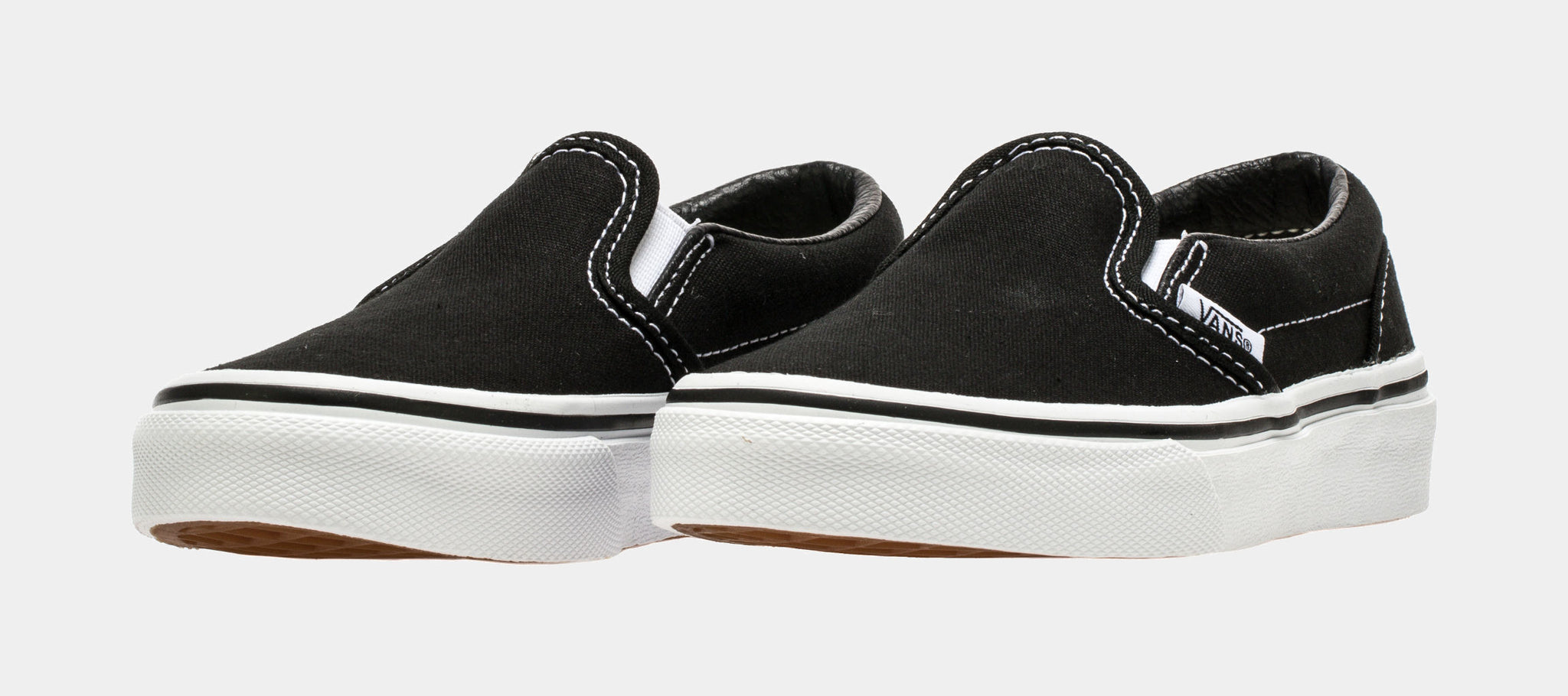 Vans Classic Slip On Low Preschool Skateboarding Shoe Black White