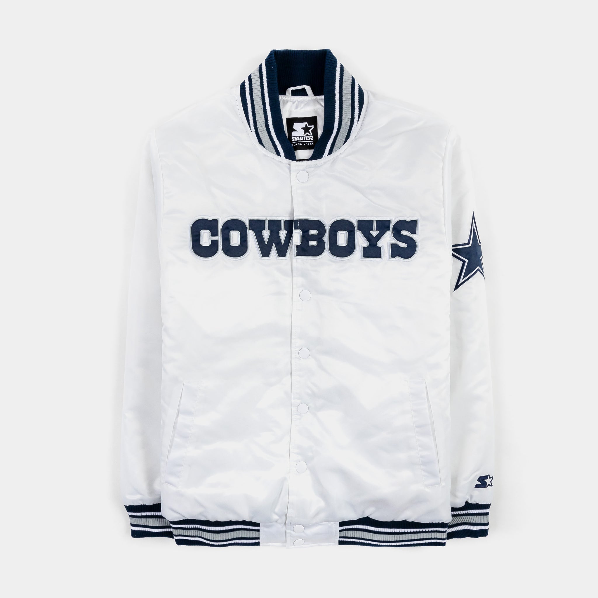Starter Dallas Cowboys Classic Satin Mens Jacket White Blue LS3CW974 – Shoe  Palace