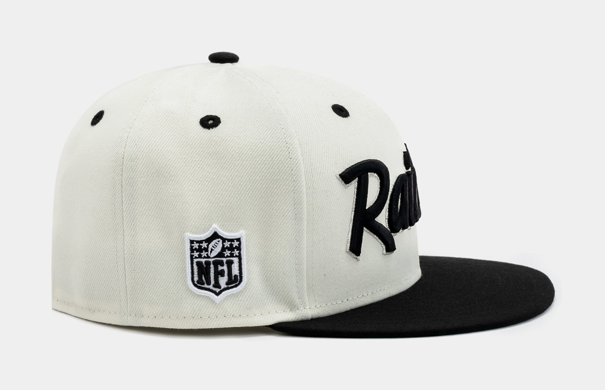 Las Vegas Raiders New Era Black & White 59FIFTY Fitted Hat - Black 7