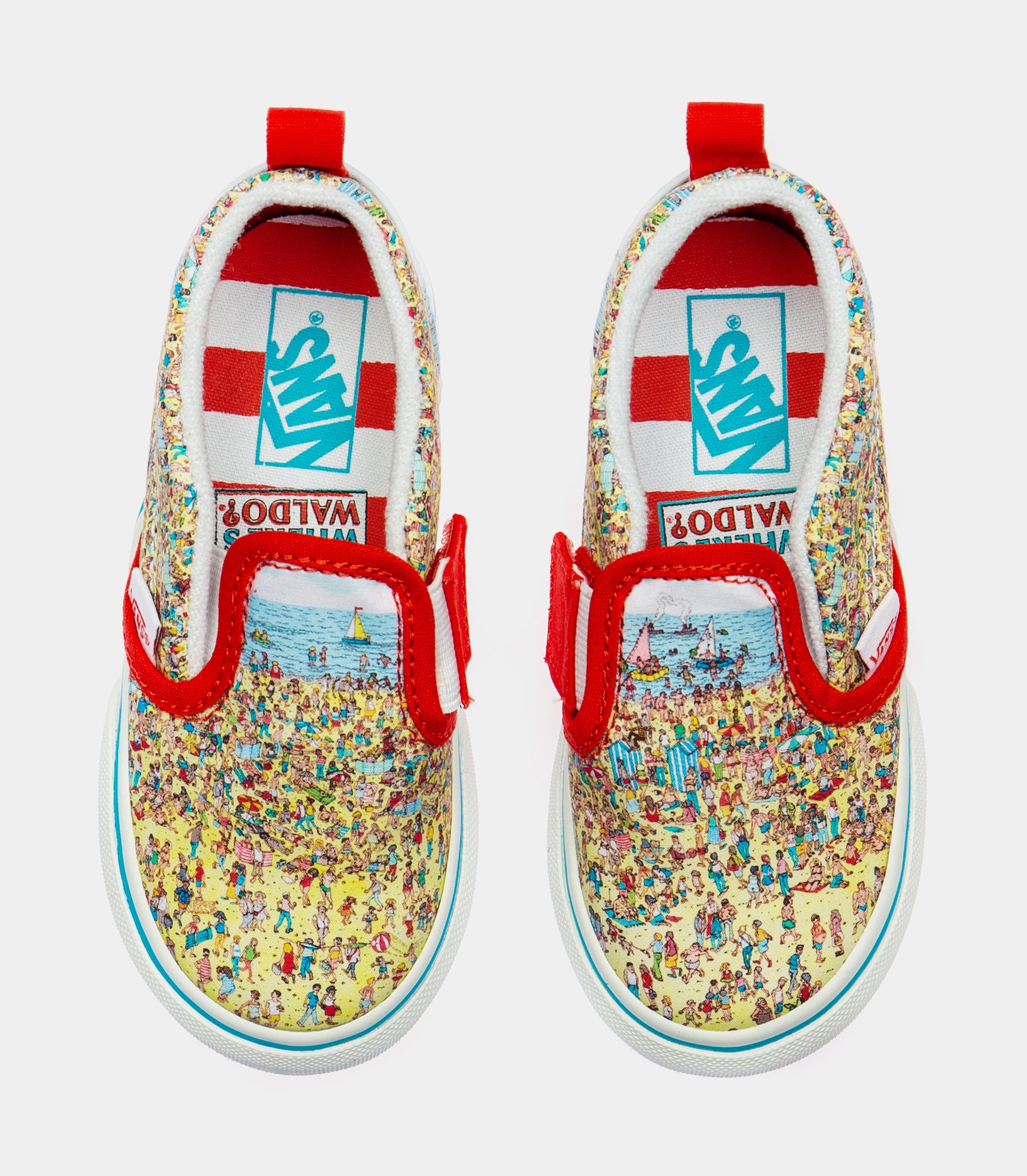 Vans Where\'s Waldo Slip-On Sneakers - Yellow and Red Where main image 4