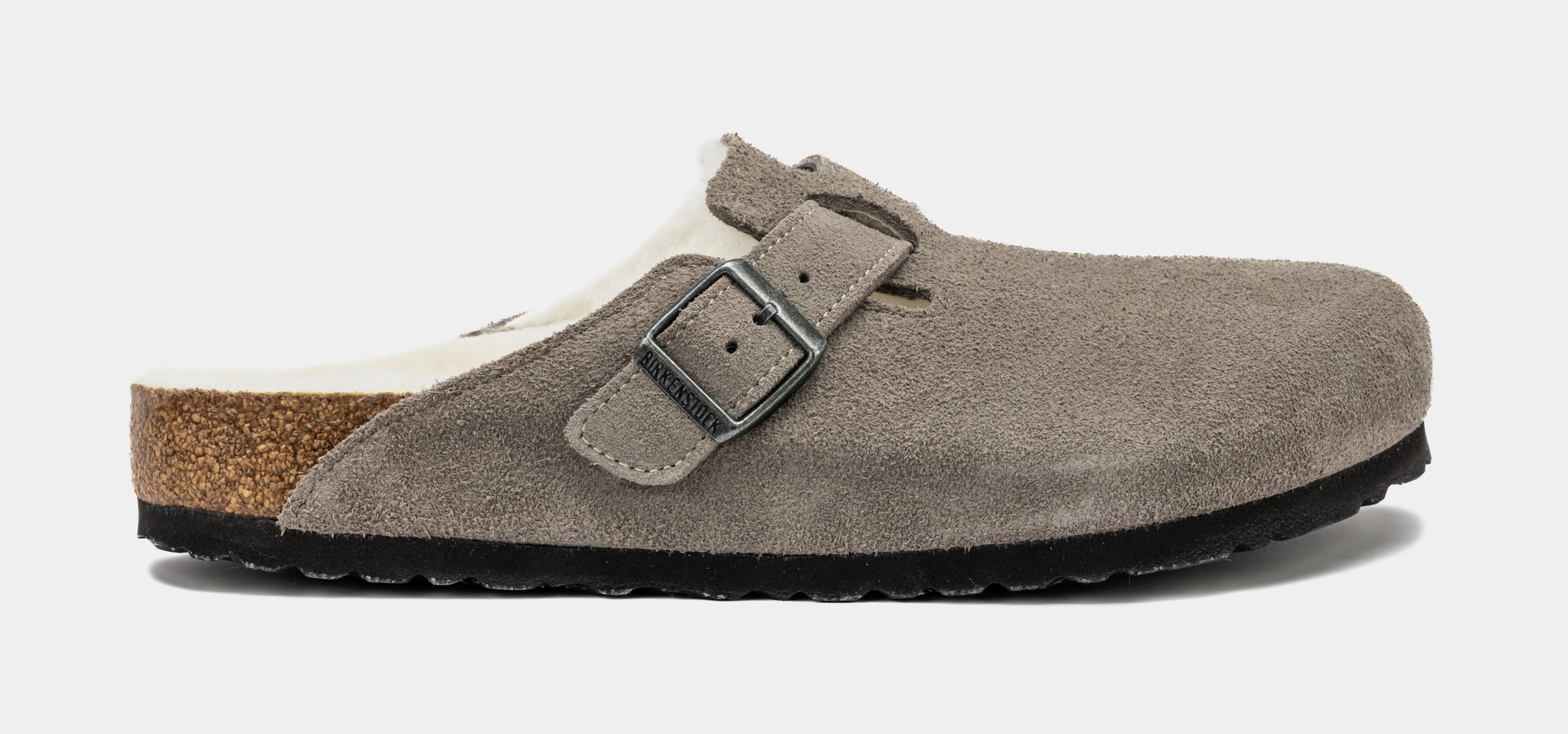 Birkenstock Boston Shearling Mens Sandals Grey 1017650 – Shoe Palace