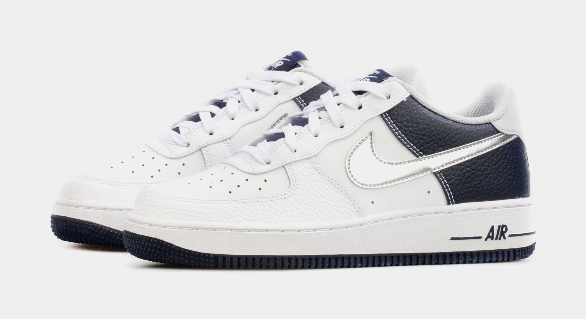 Nike Air Force 1 Low Grade School Lifestyle Shoes Black Blue