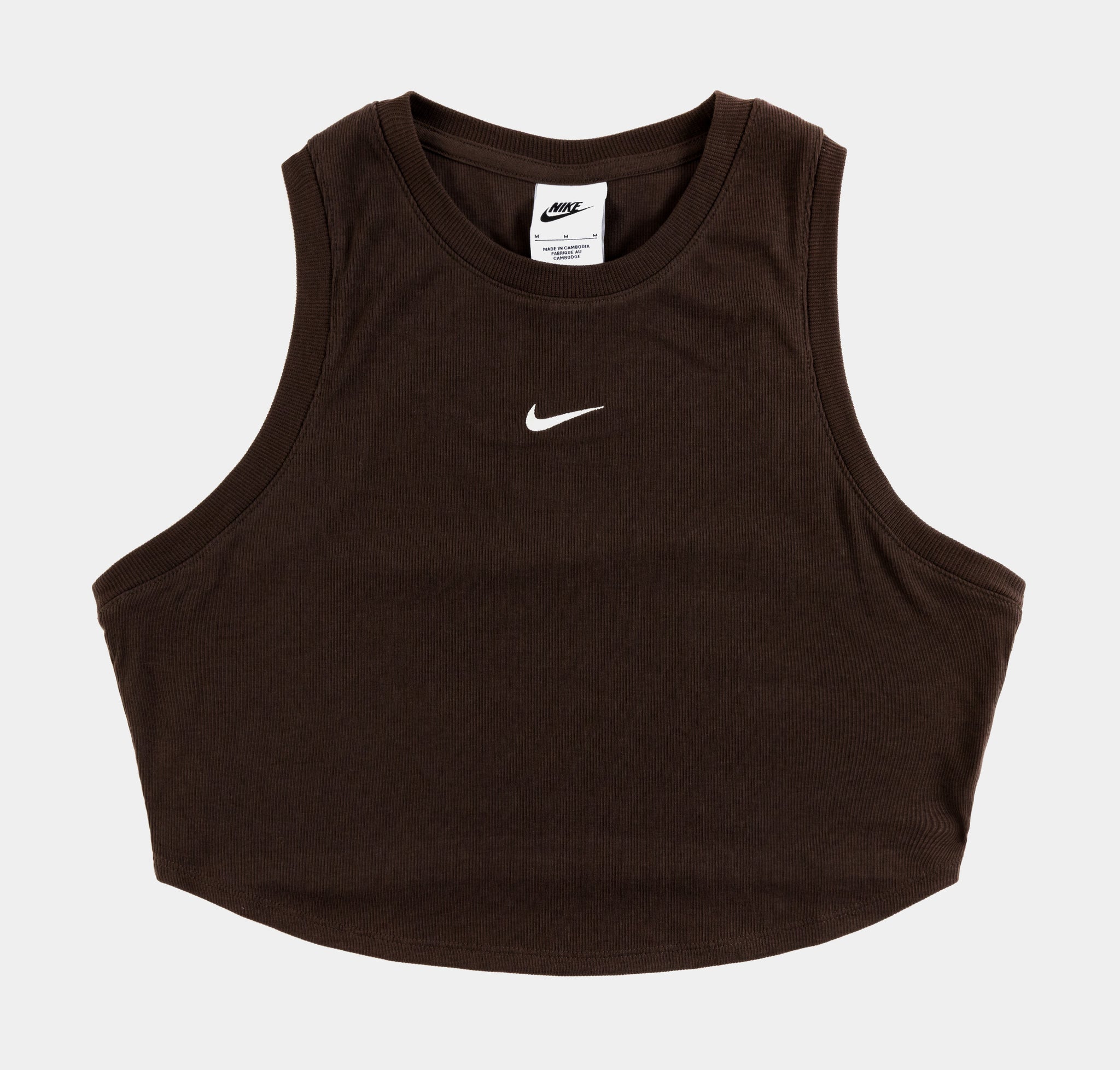 Nike Sport Essentials Ribbed Womens Tank Top Brown FB8279-237