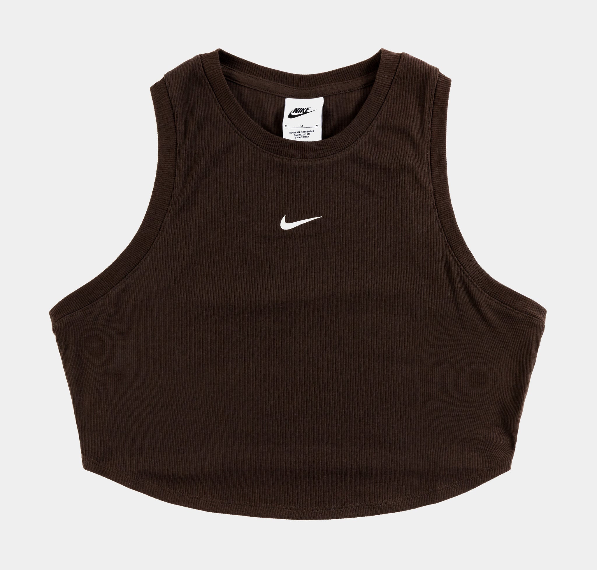 Nike Sport Essentials Ribbed Womens Tank Top Brown FB8279-237 - Main Image