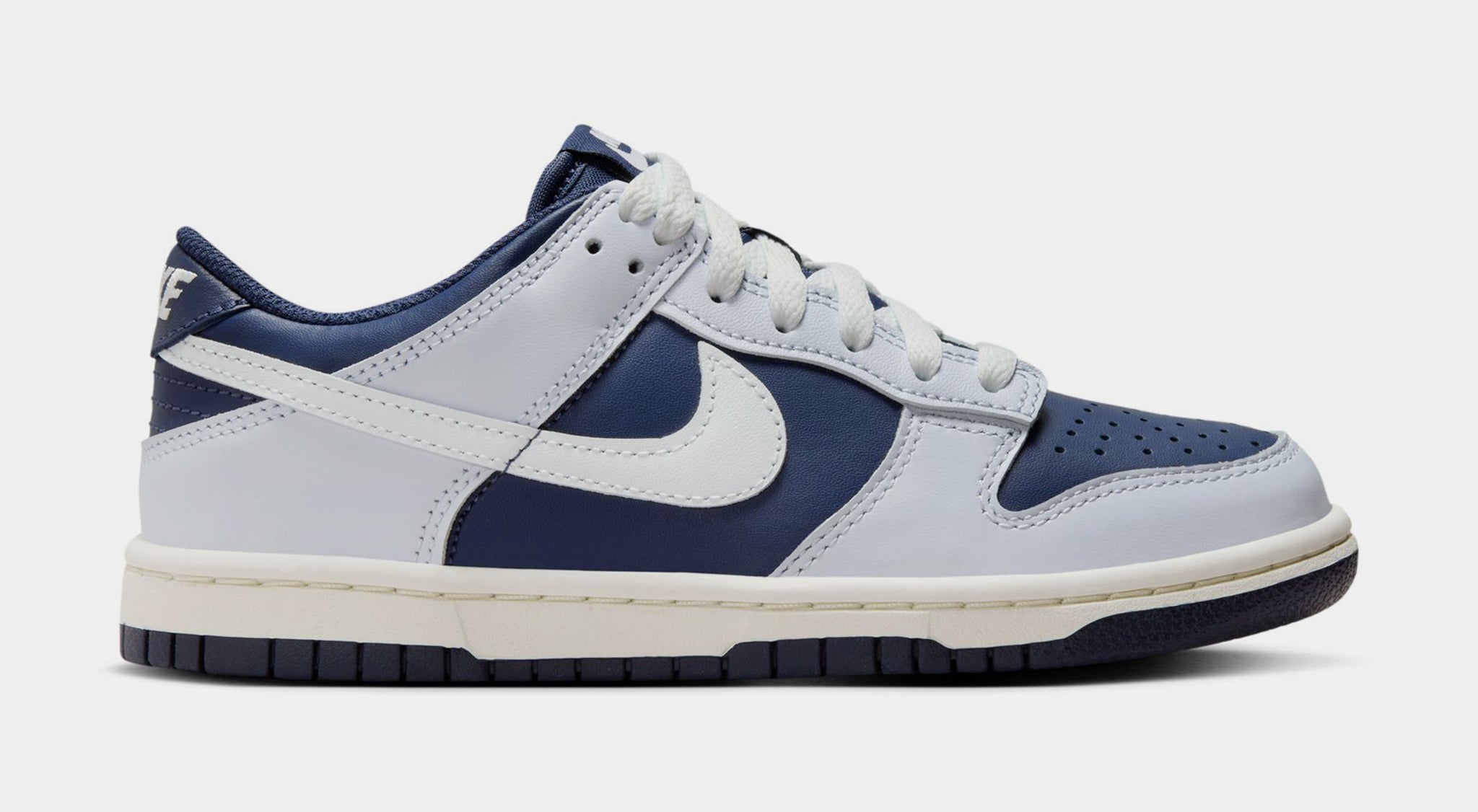 Nike Dunk Low Grade School Lifestyle Shoes Football Grey Summit White Midn FB9109-002 â Shoe Palace