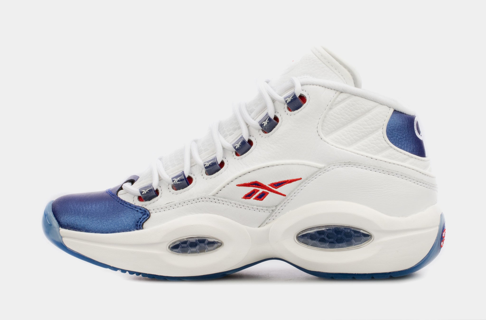 Reebok Question Mid Basketball Shoes White Blue GX0227 – Shoe Palace