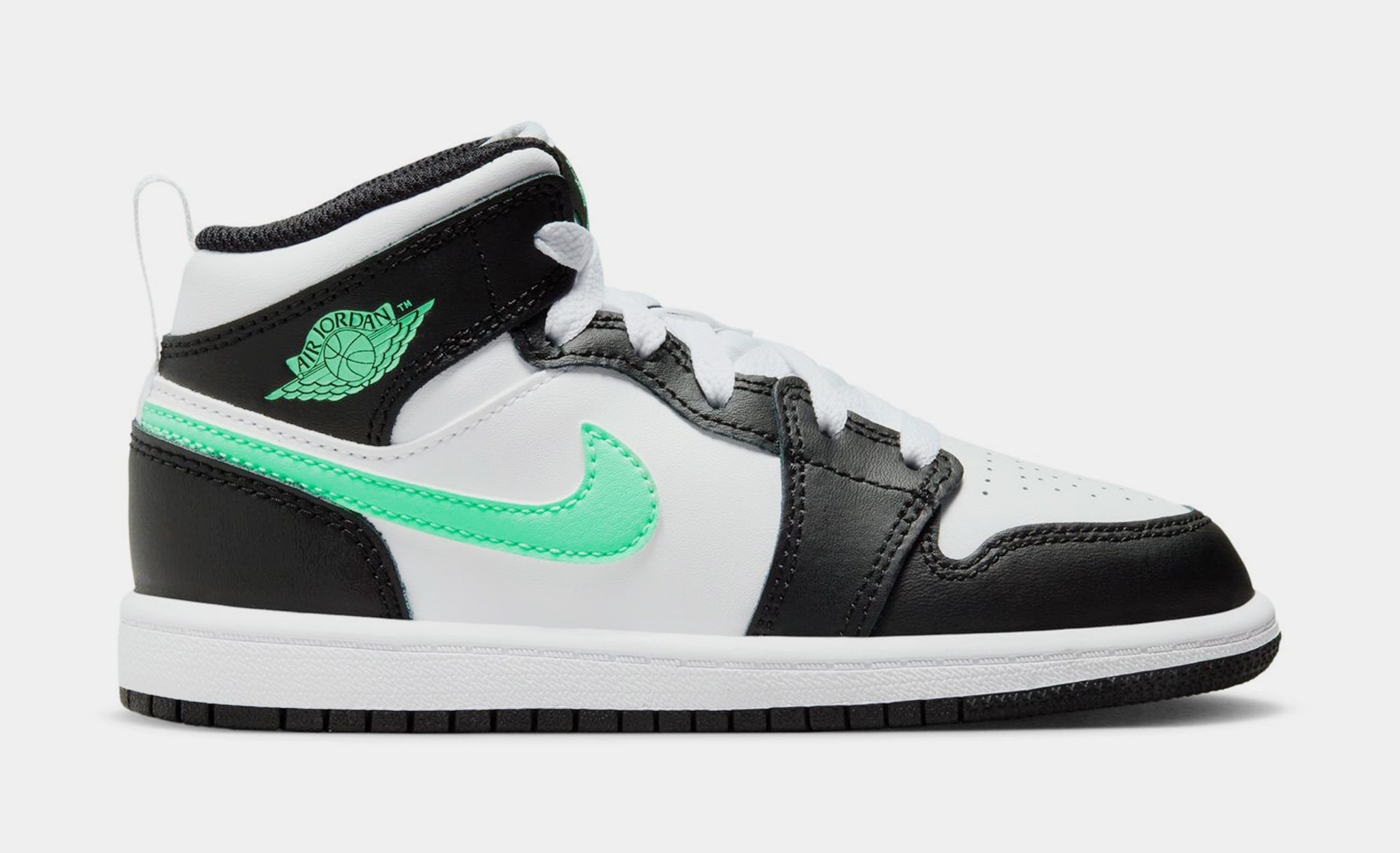Jordan Air Jordan 1 Mid Preschool Lifestyle Shoes White Green Glow Black DQ8424-103 â Shoe Palace
