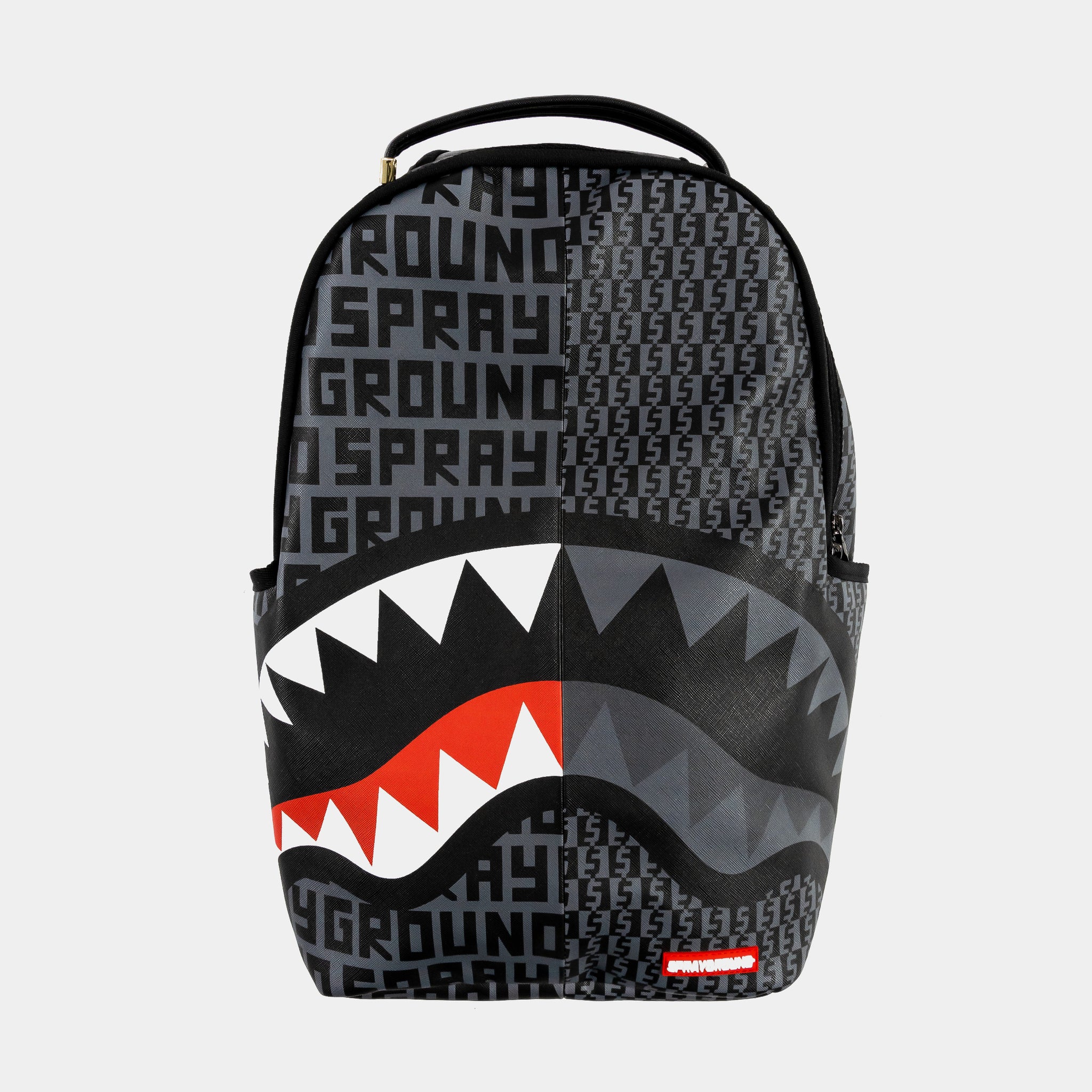 Sprayground Split Money Check Mens Backpack Grey Black B5472 – Shoe Palace