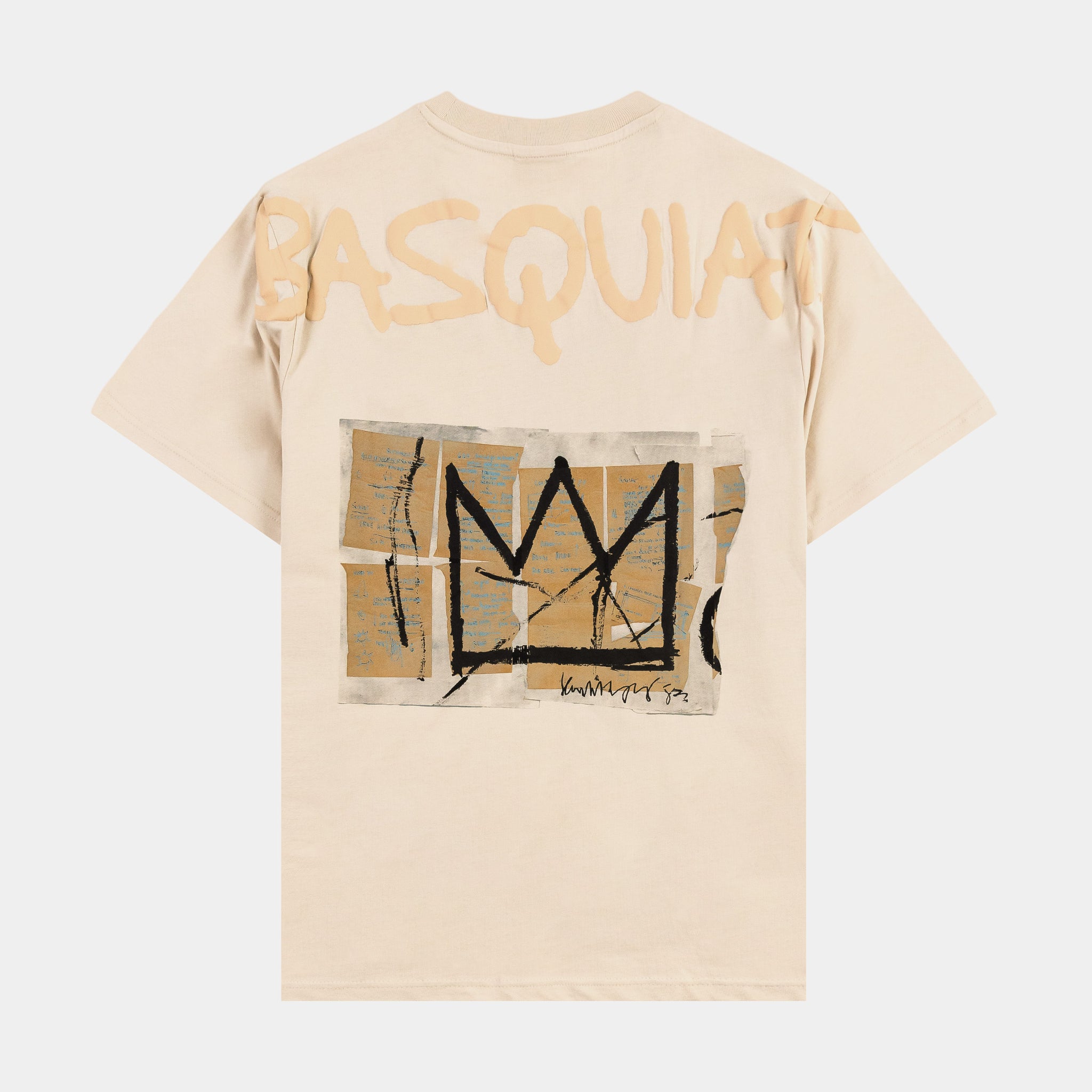 SP x Basquiat Portrait Mens Short Sleeve Shirt Beige BSQSS06