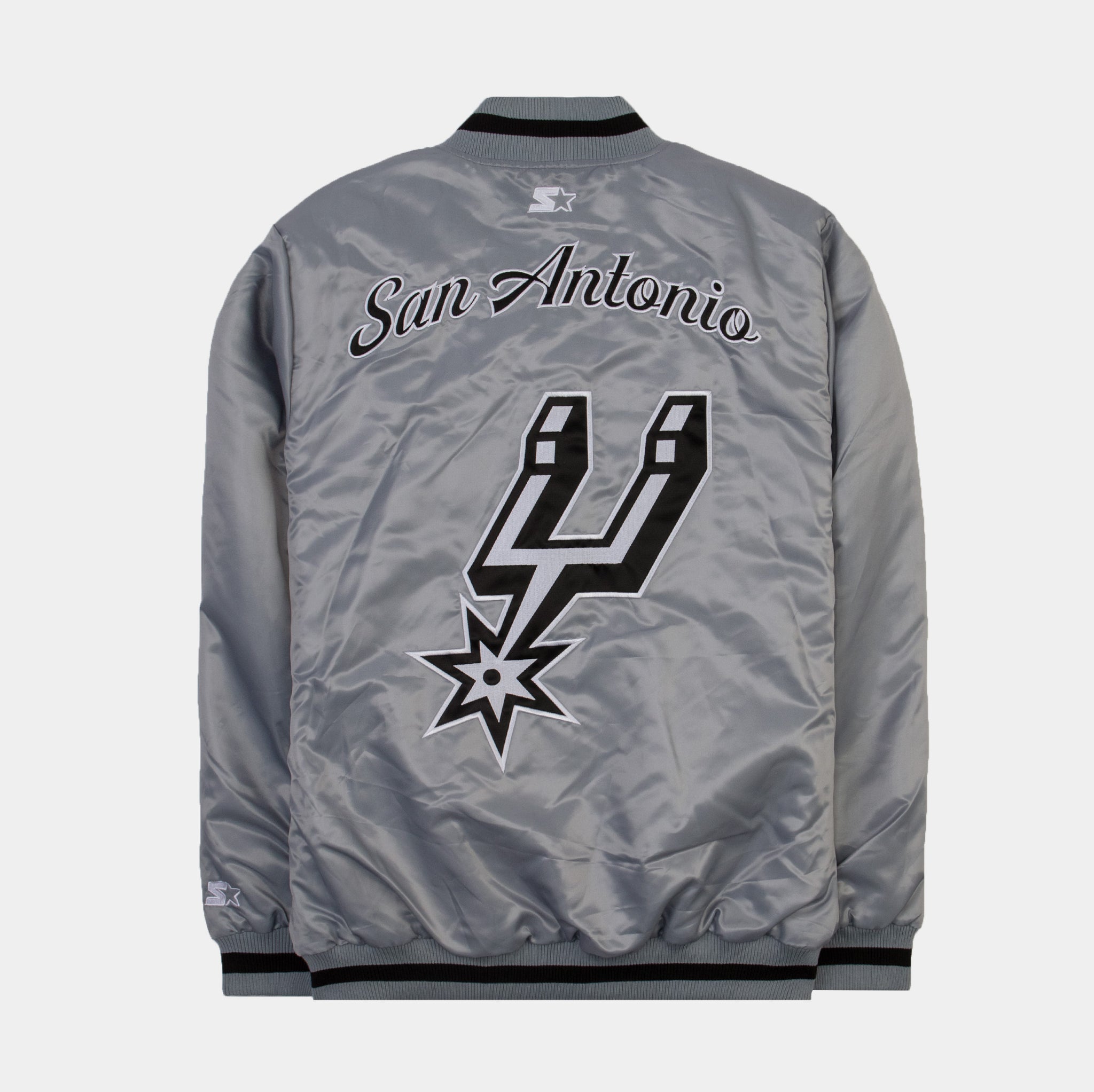 Men's San Antonio Spurs Starter Black/Silver The Contender Tricot Full-Zip  Track Jacket