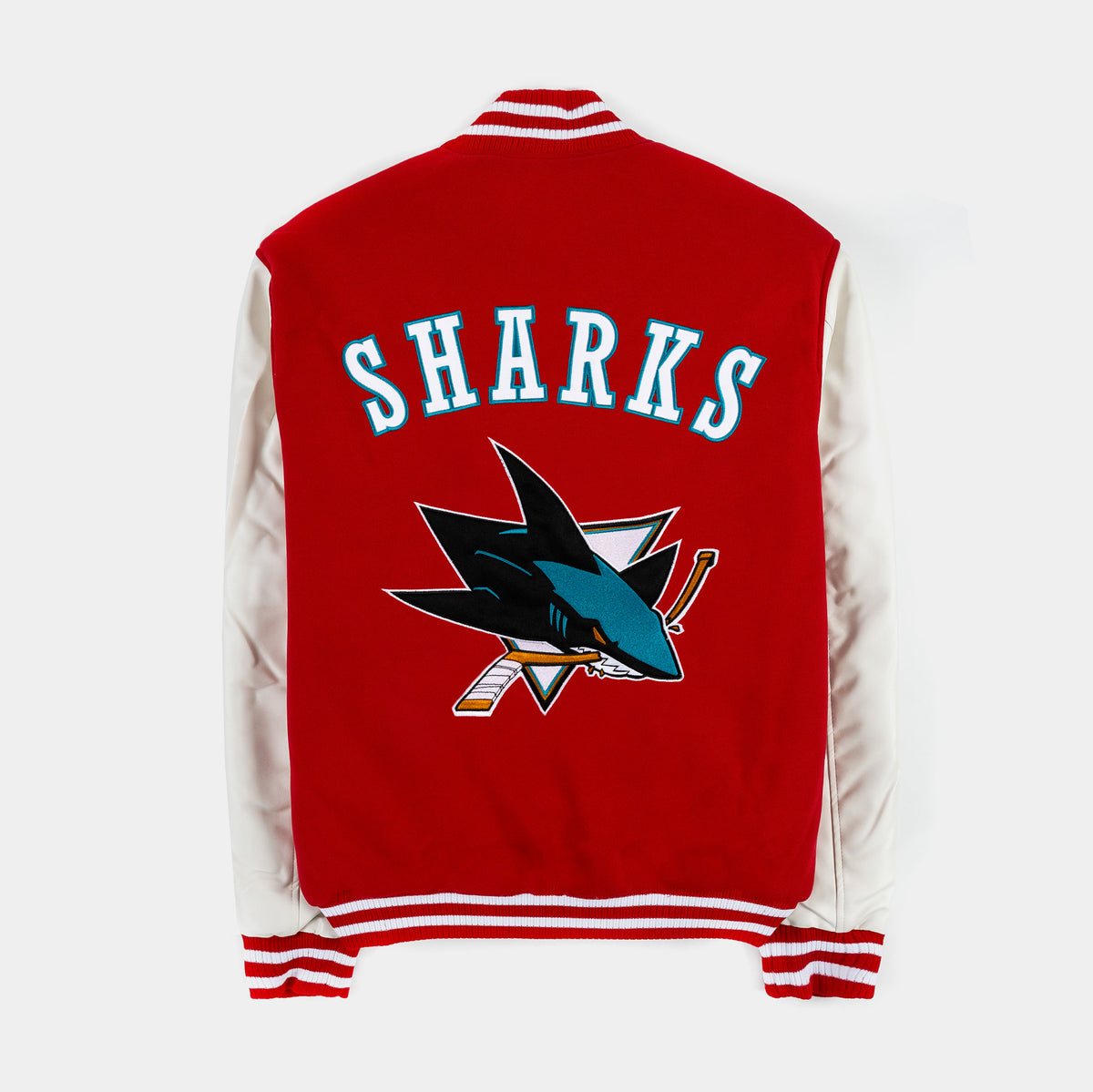 Shajacket JH Distributors San Jose Sharks Reversible Letterman Mens Jacket Red ...