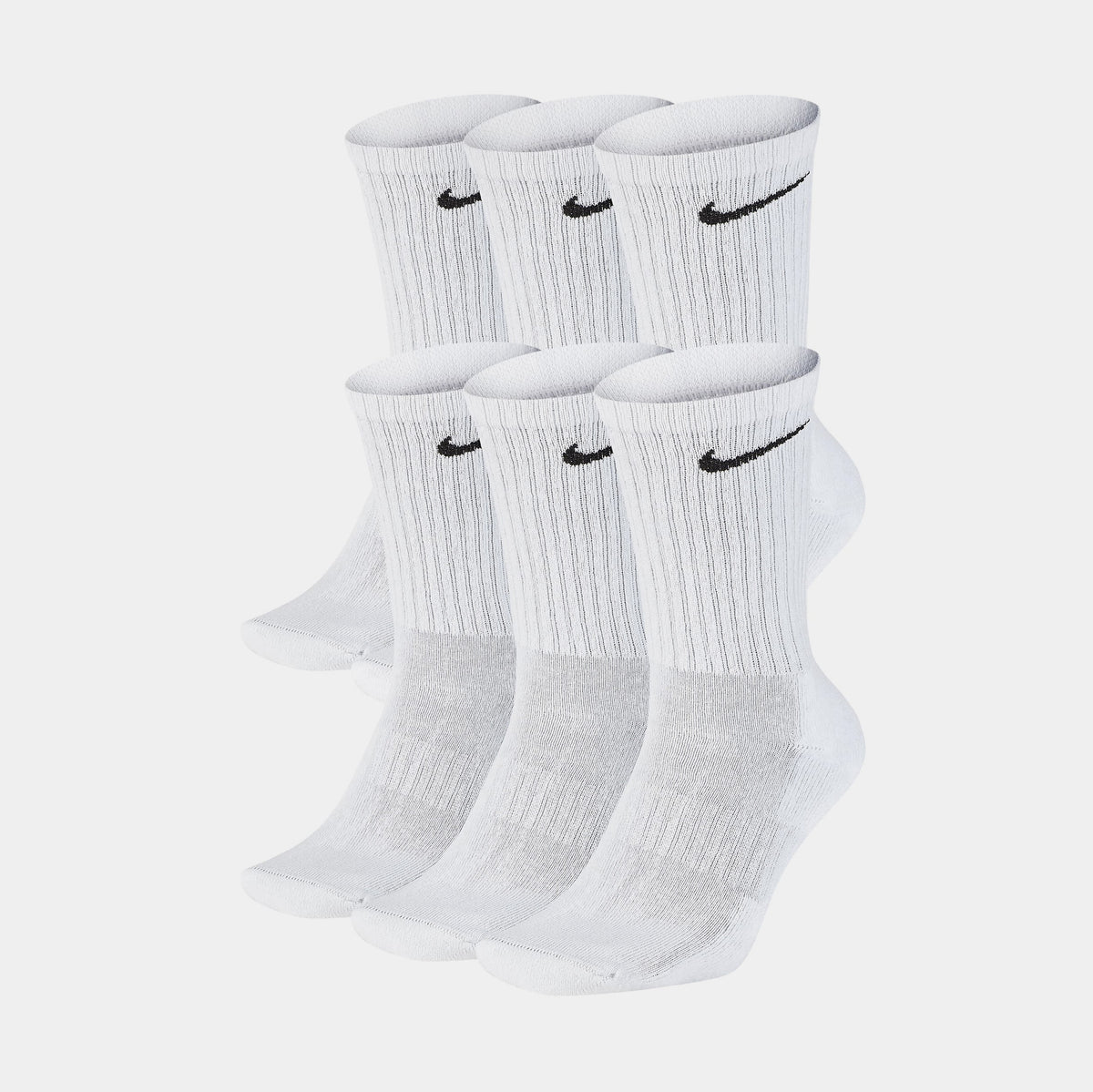 Nike 6pk Everyday Cush Crew Mens Socks White SX7666-100 – Shoe Palace