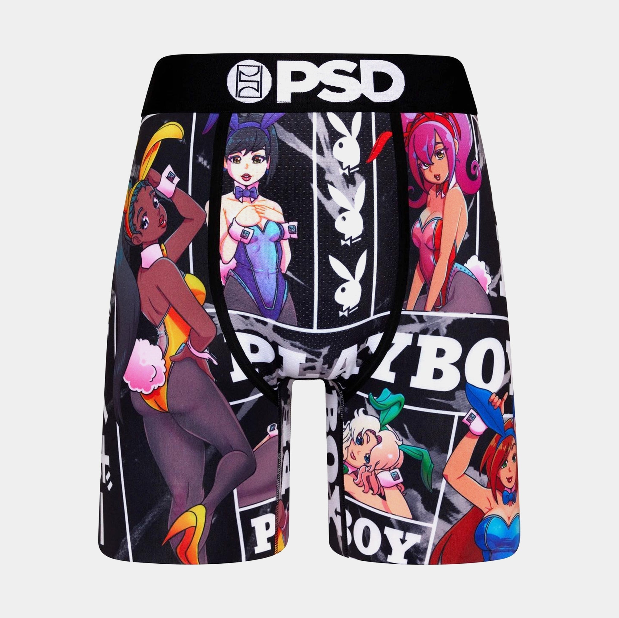 Psd Playboy Cyber Play Mens Boxers Black Multi Free Shipping
