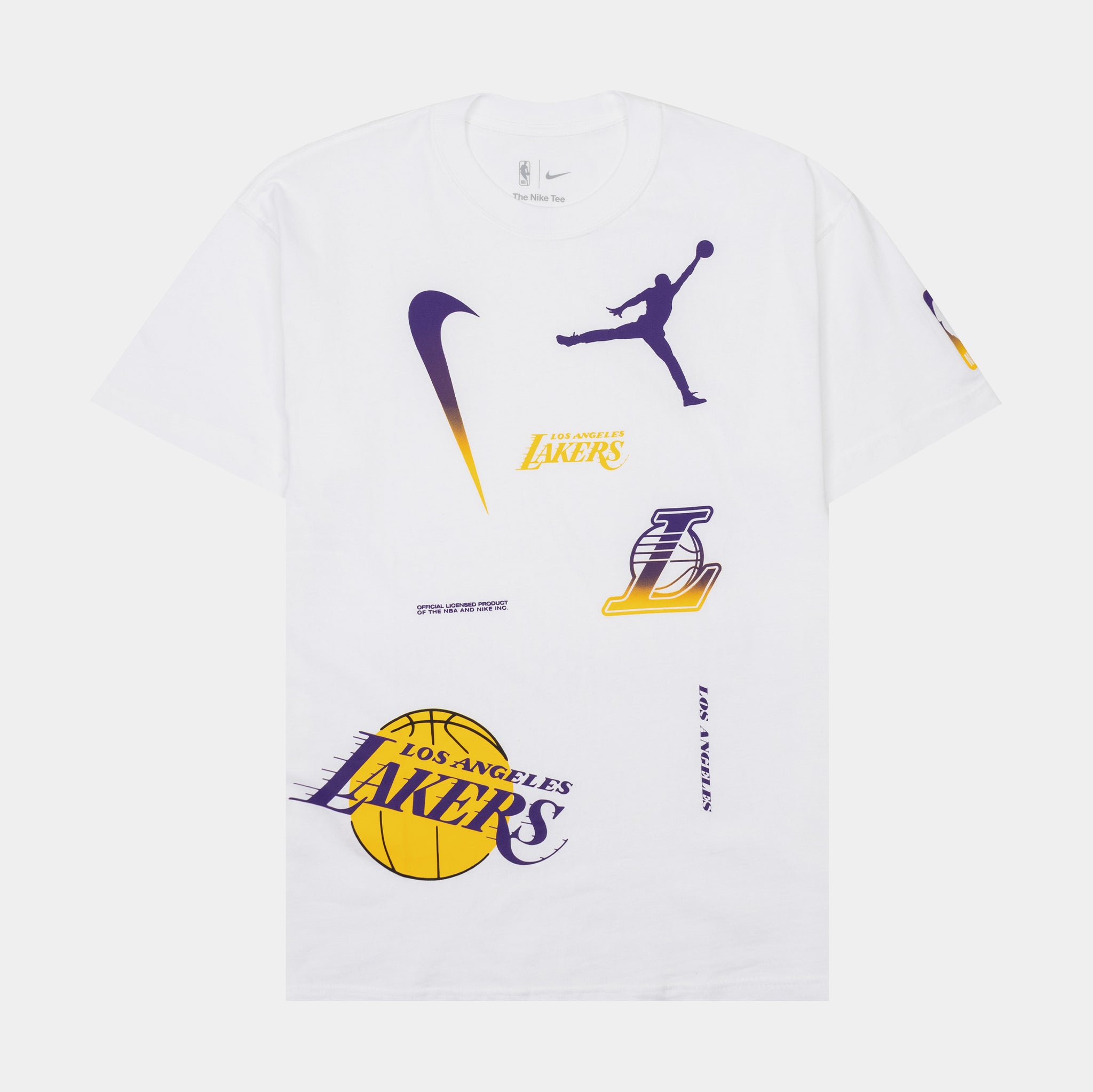 Men's Los Angeles Lakers Nike White Courtside Performance Block T-Shirt