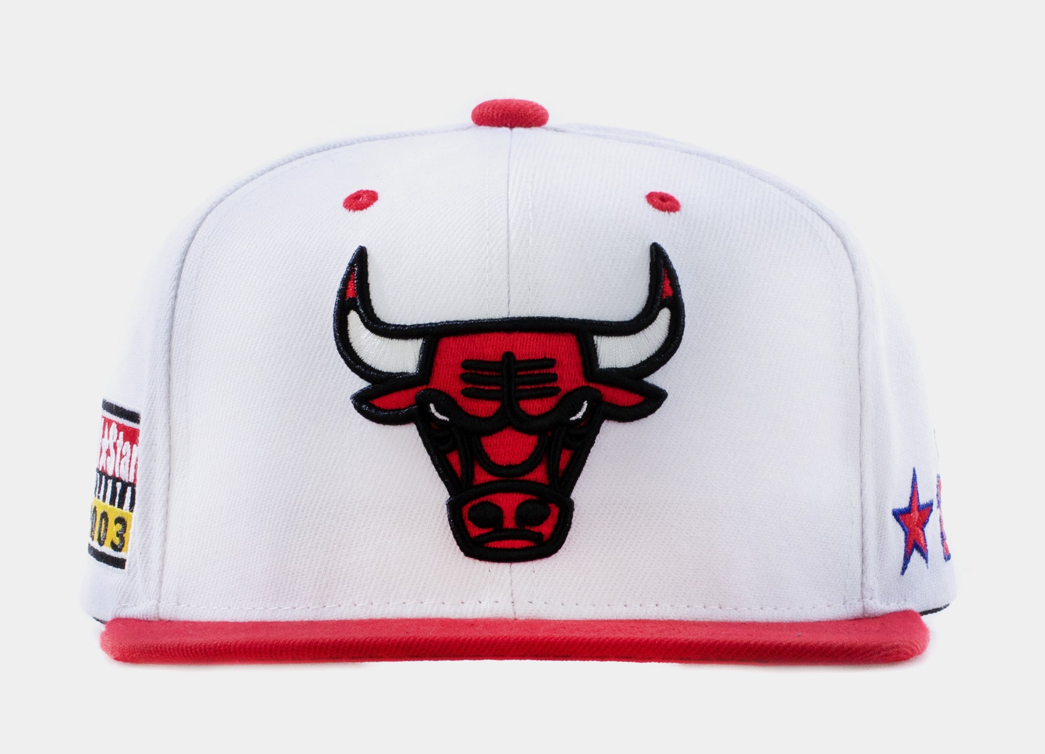 White And Red Bulls Hat Mitchell Ness Chicago Bulls Snapback Cap