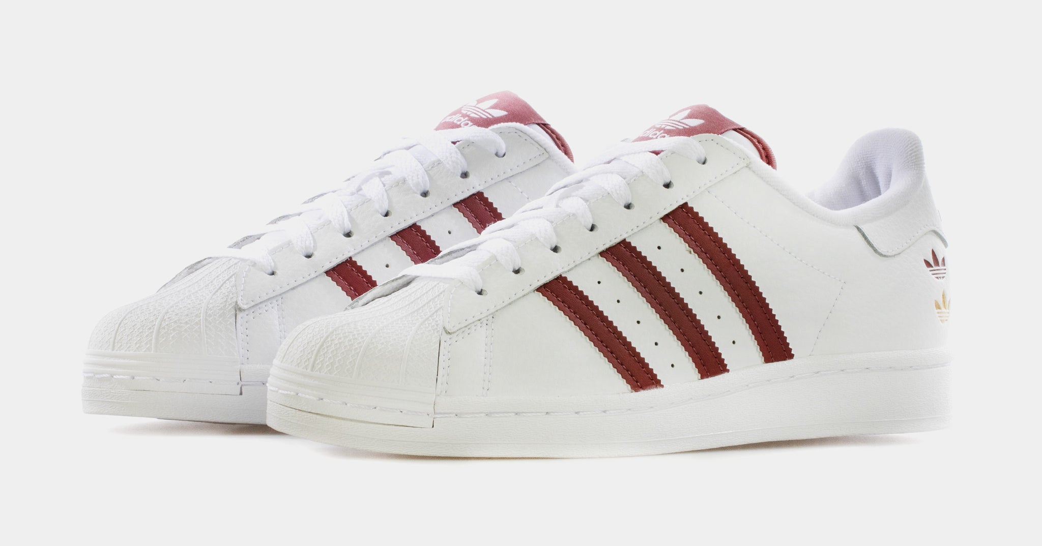 adidas Superstar Mens Lifestyle White Burgundy Red GY0976 – Shoe Palace