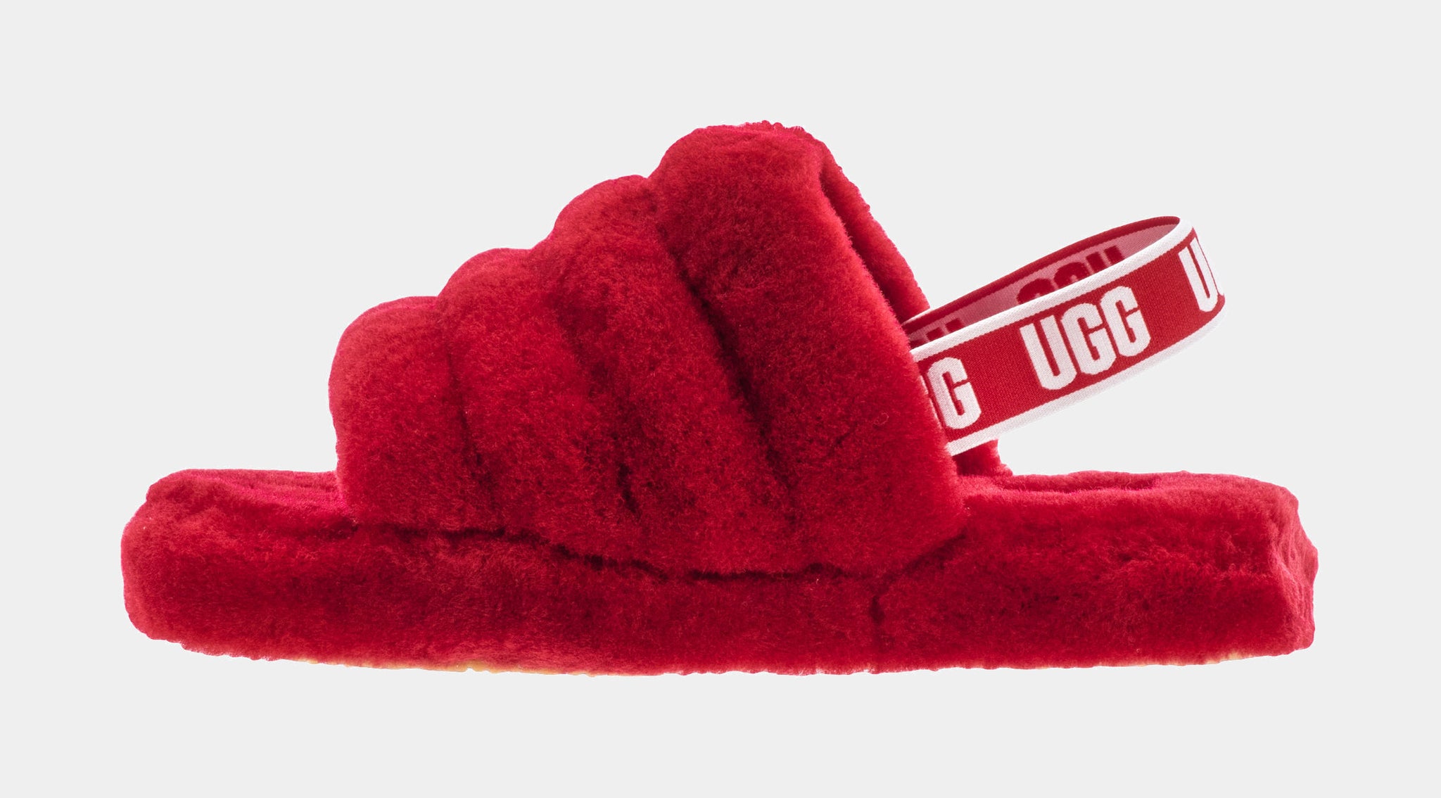 UGG Fluff Yeah Grade School Slide on Sandals Red 1098494K RBRD