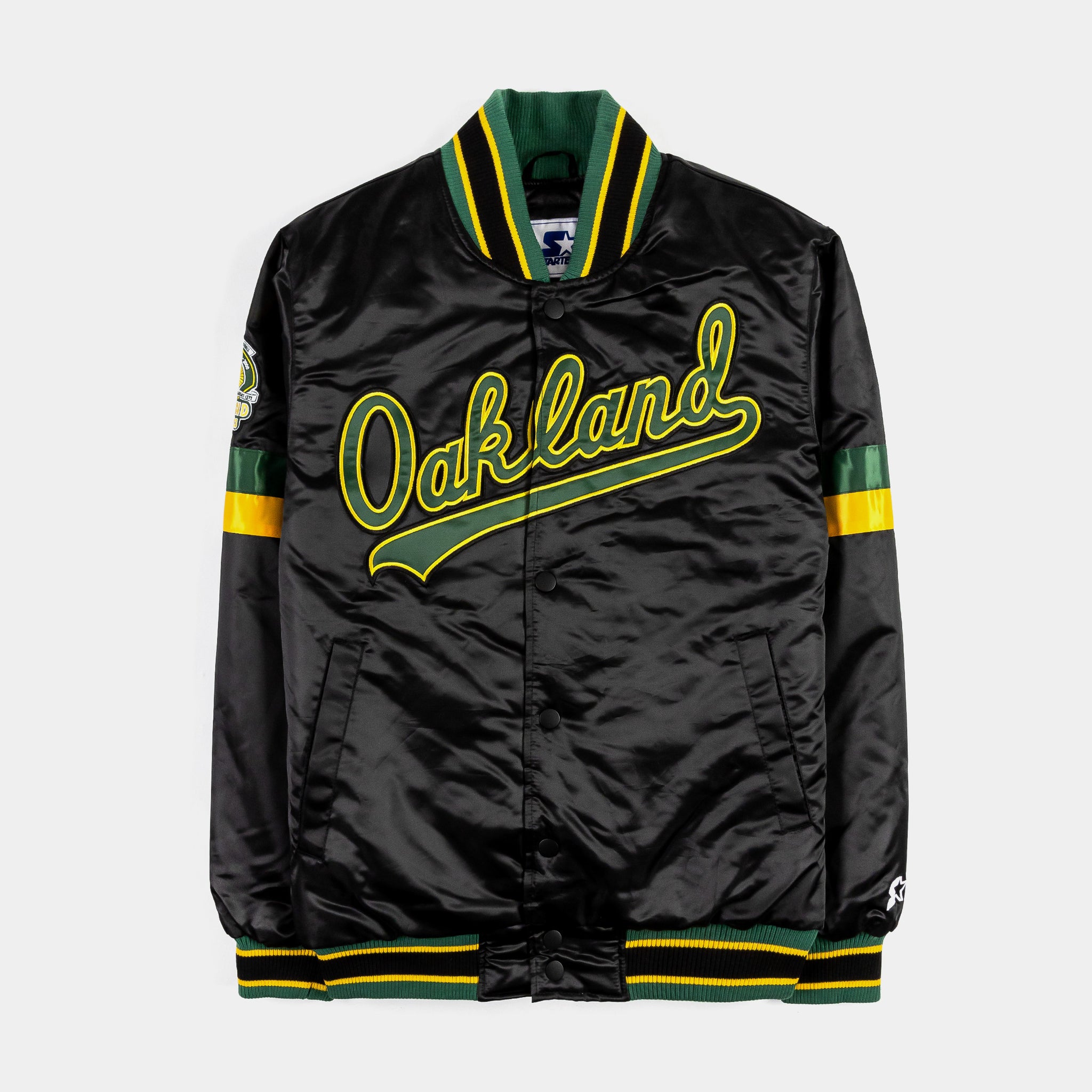 MLB Oakland Athletics Letterman Off White and Green Jacket