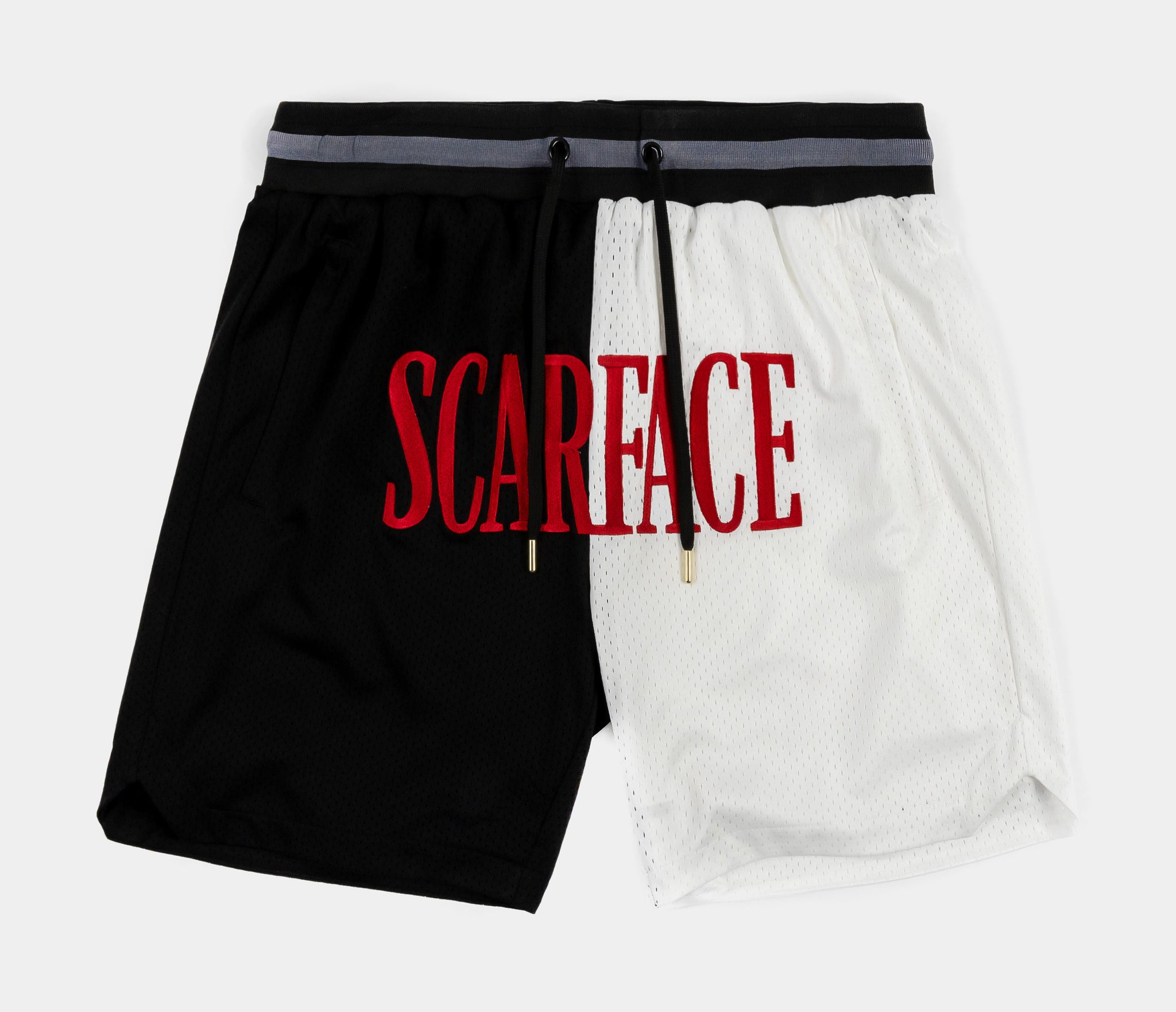 Shoe Palace SP x Scarface Split Mesh Mens Shorts Black White - Main Image