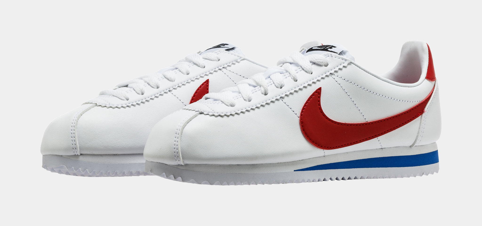 Nike Classic Cortez Leather Low Womens Lifestyle Shoes White Red Blue 807471-103 – Palace