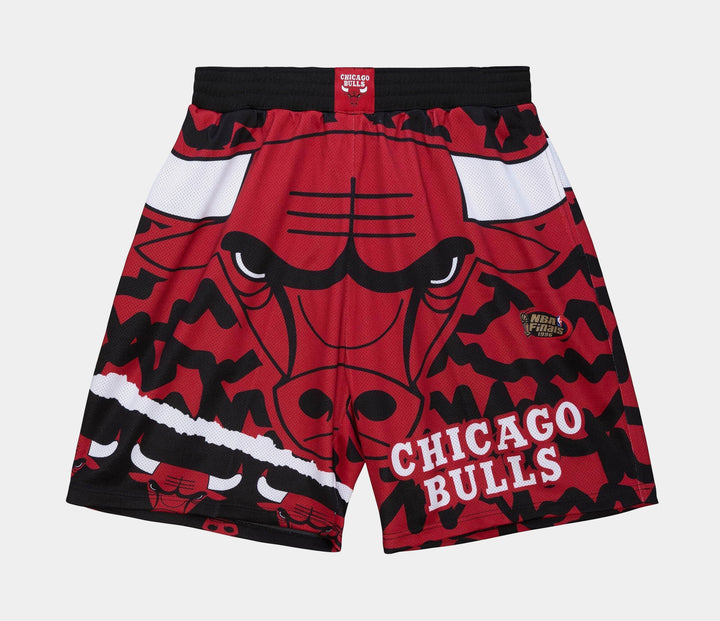Shop Mitchell & Ness Chicago Bulls Big Face 4.0 Shorts PSHR1259CBU-BLK black