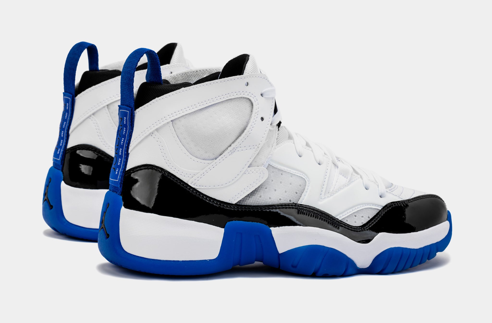 Jordan jumpman blue and white Clearance