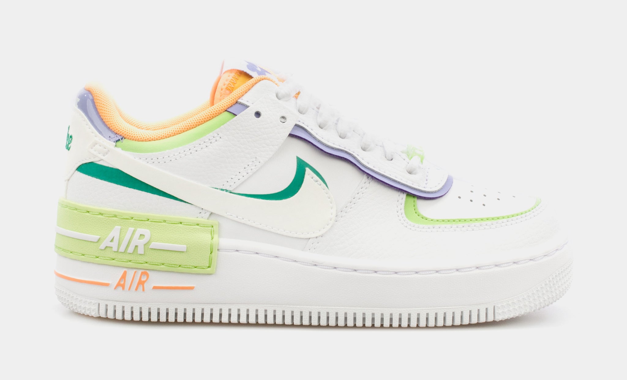 Nike Air Force 1 Shadow Neon Leather Sneakers In White