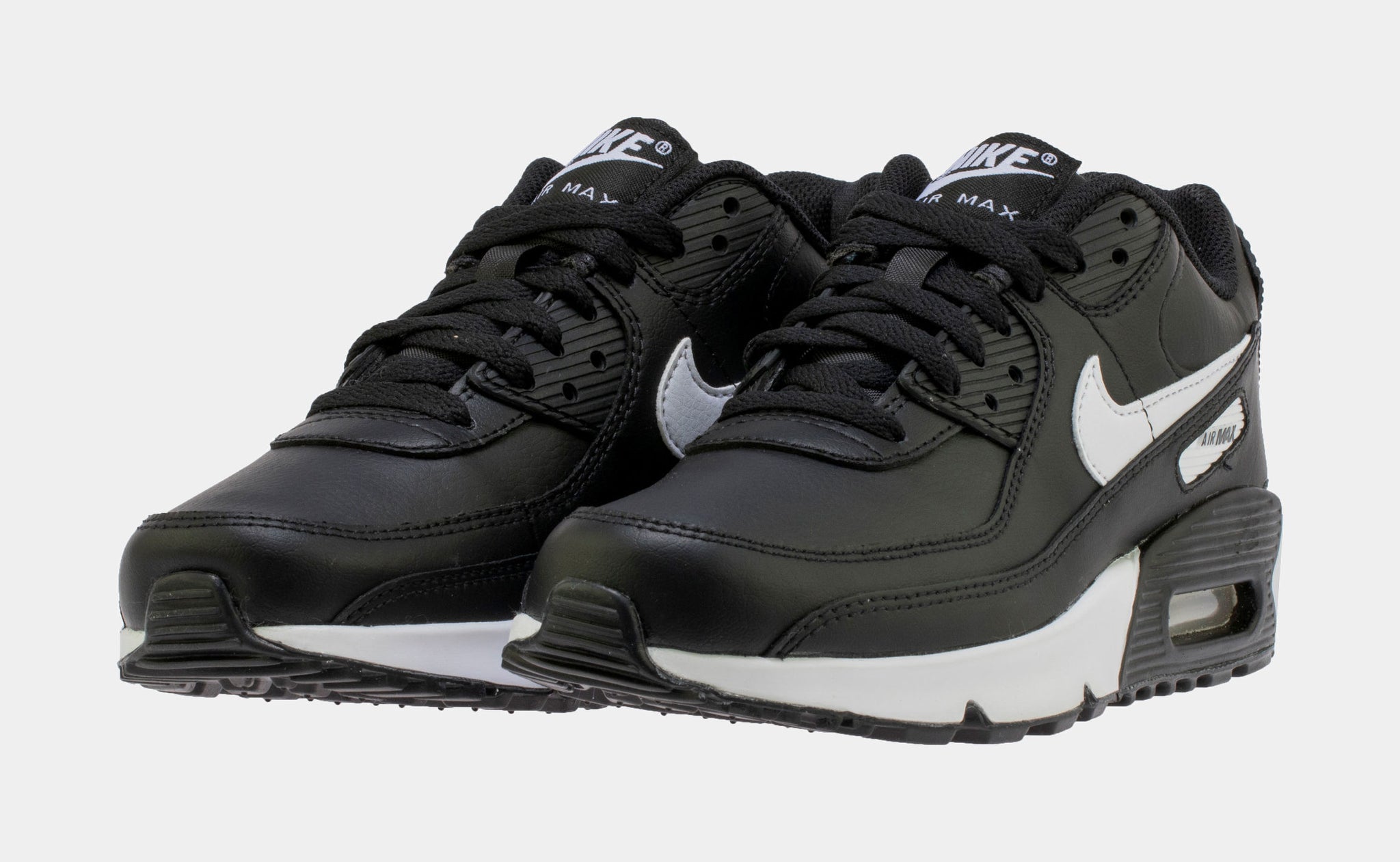 Nike Air Max 90 365 Leather Grade School Running Shoes Black