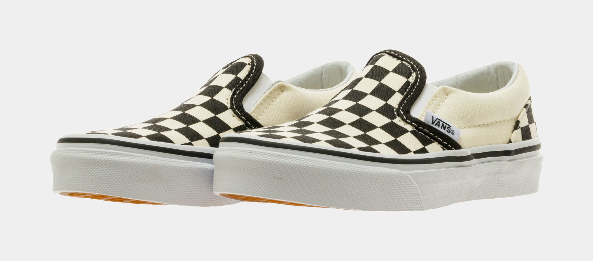 Vans Classic Slip Checkerboard Preschool Skateboarding Shoe Black White – Palace